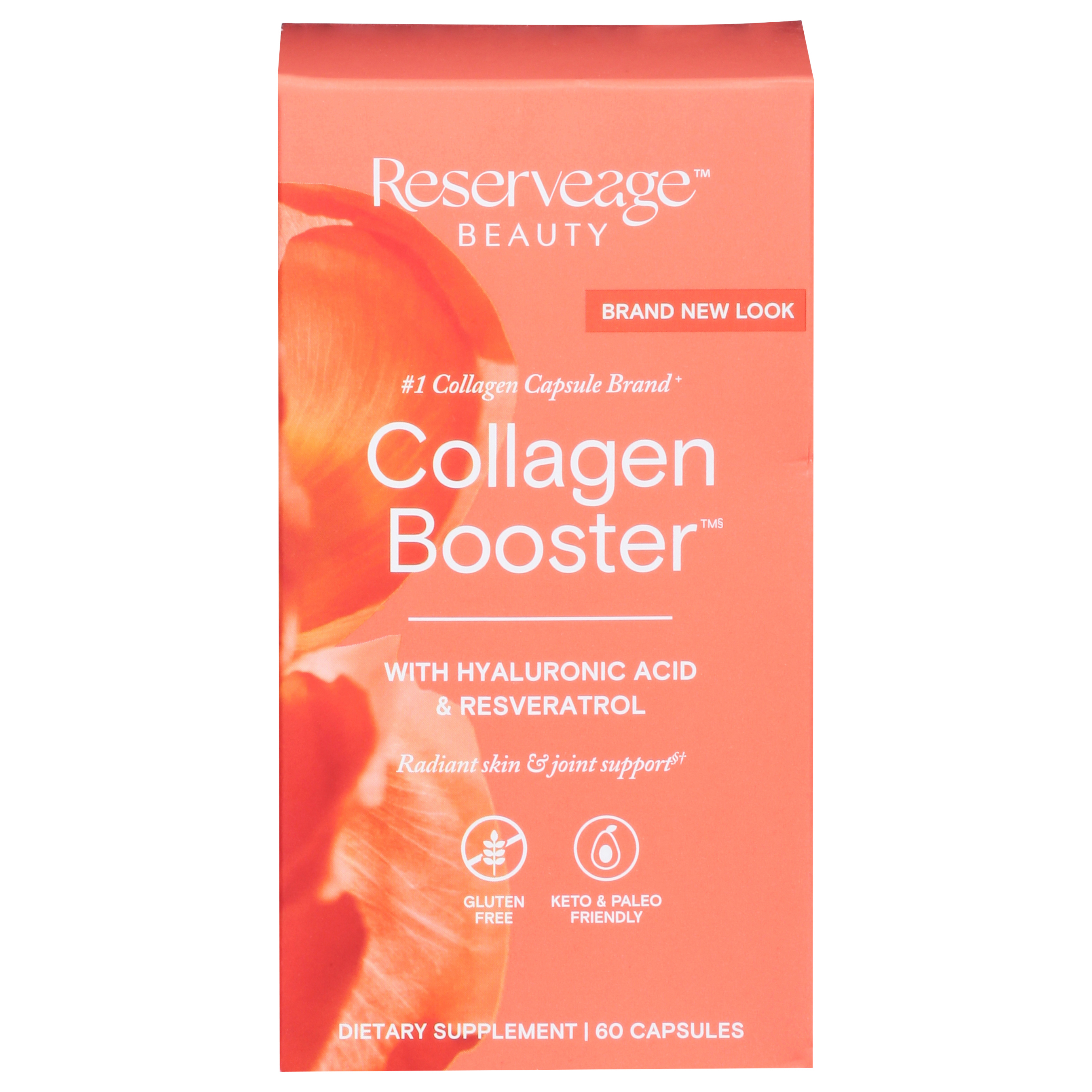 Reserveage Collagen Booster with Hyaluronic Acid & Resveratrol 60 Capsules