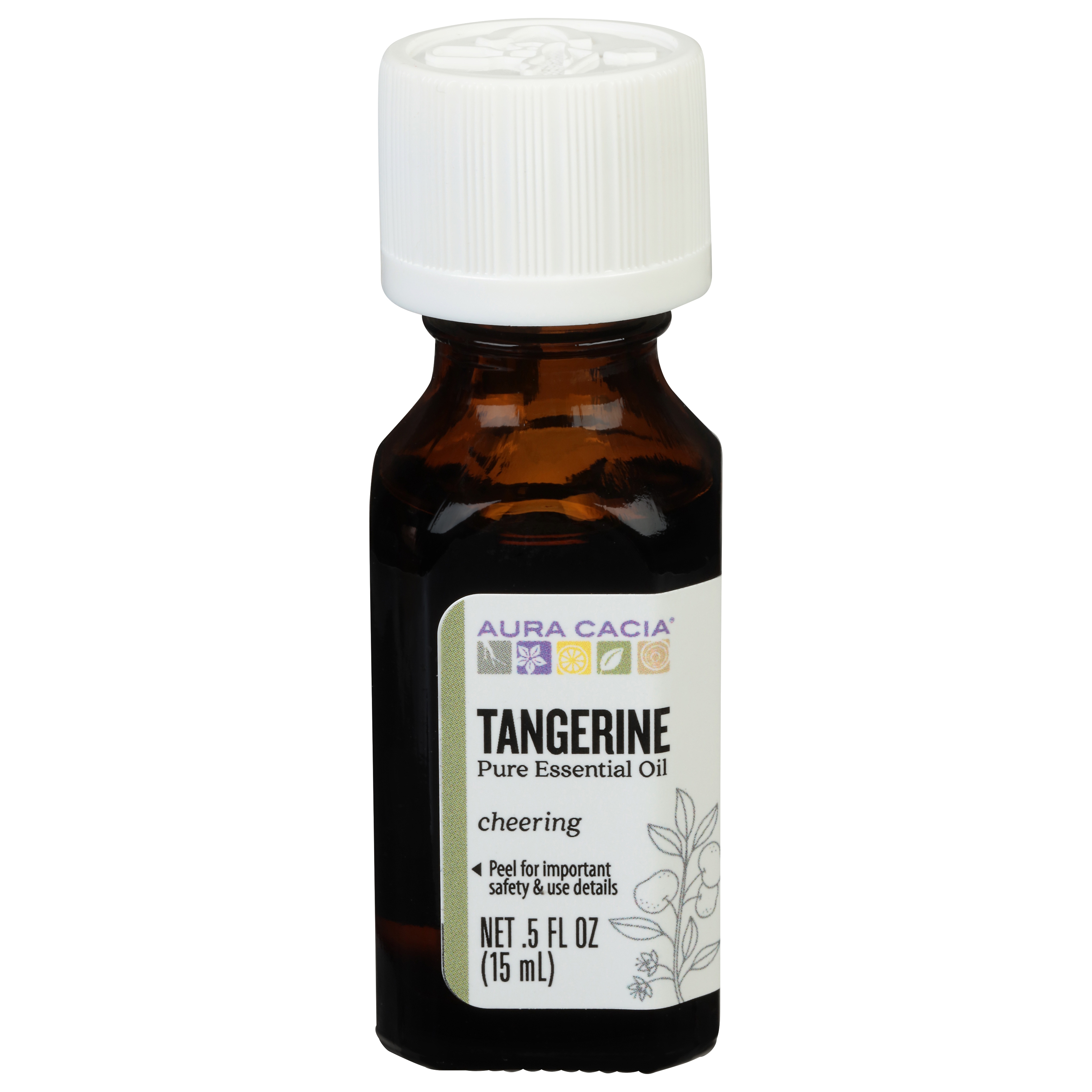 Aura Cacia Cheering Tangerine Pure Essential Oil .5 fl oz