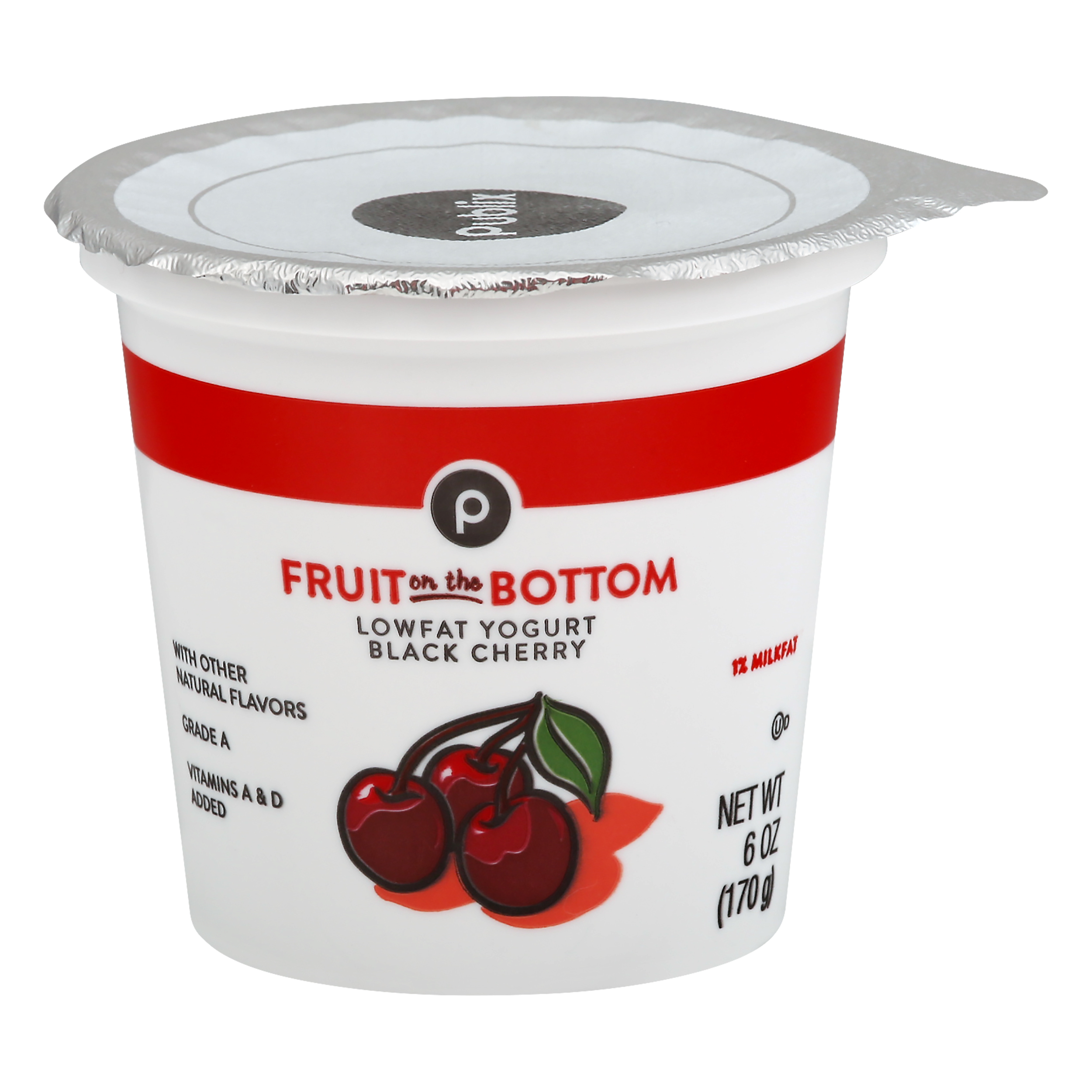 Publix Lowfat Fruit on the Bottom Black Cherry Yogurt 6 oz CUP\TUB