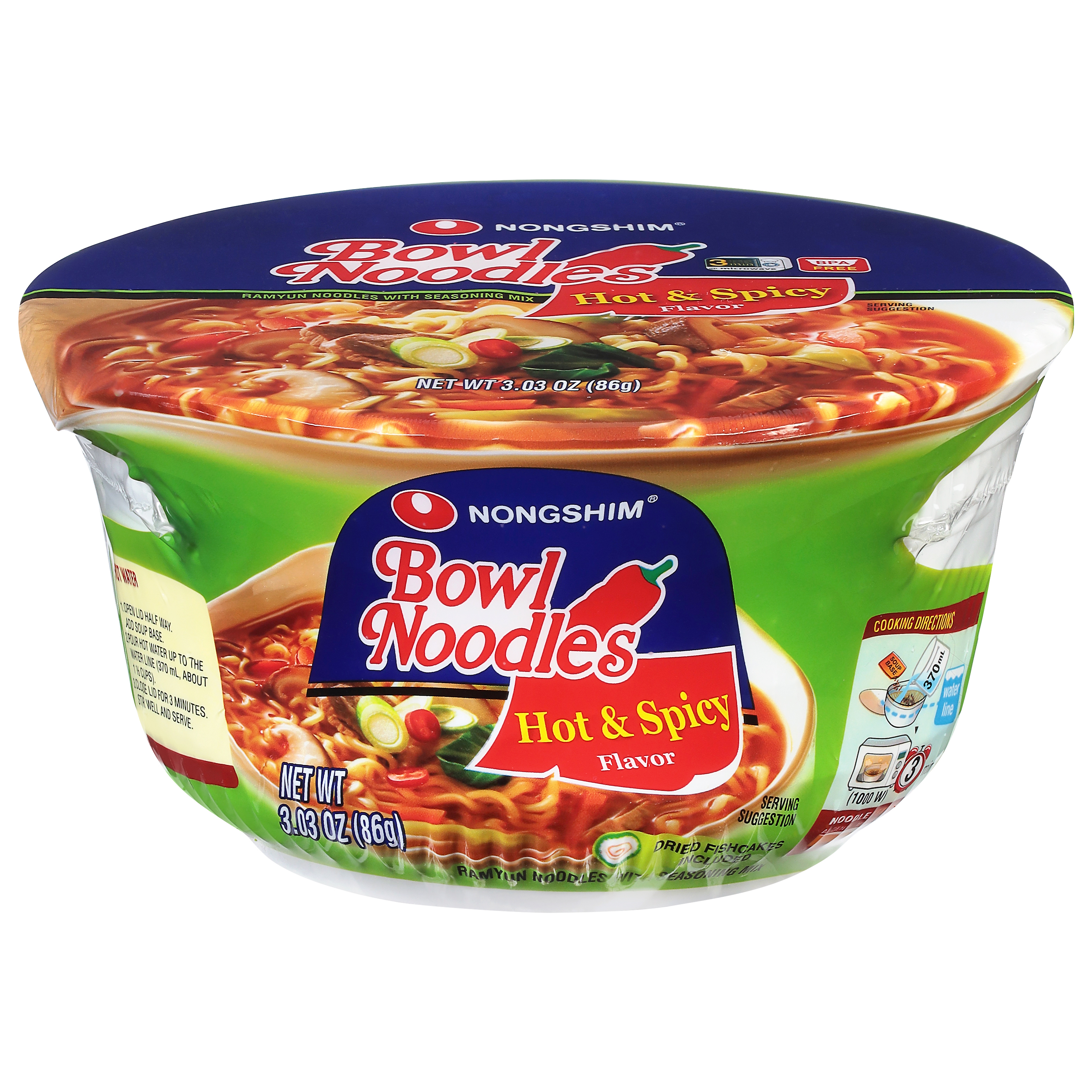 Nongshim Hot & Spicy Flavor Bowl Noodle Soup