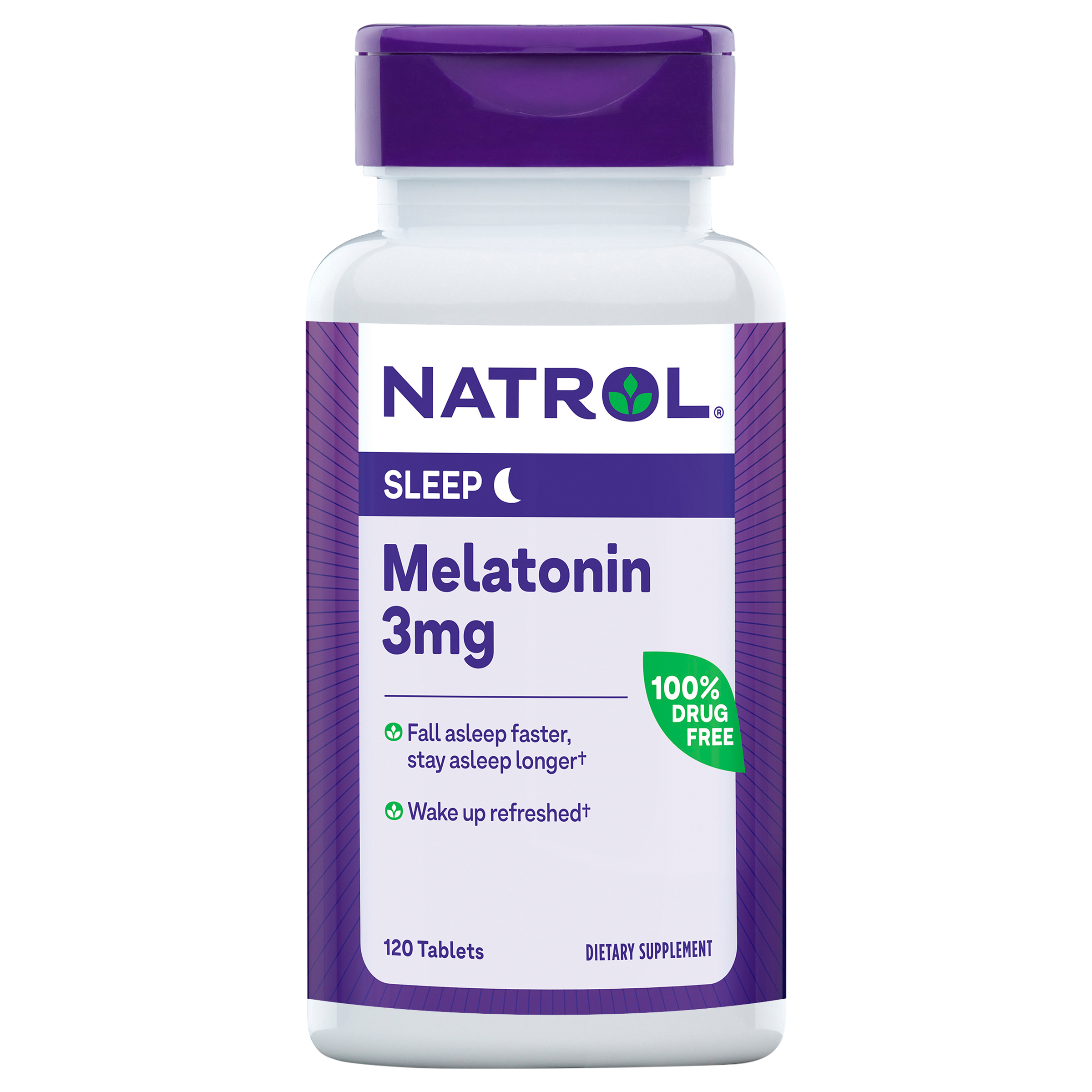 Natrol 3mg Melatonin Sleep Aid Tablets, Fall Asleep Faster, Stay Asleep Longer, 99% Pure Melatonin, Dietary Supplement,