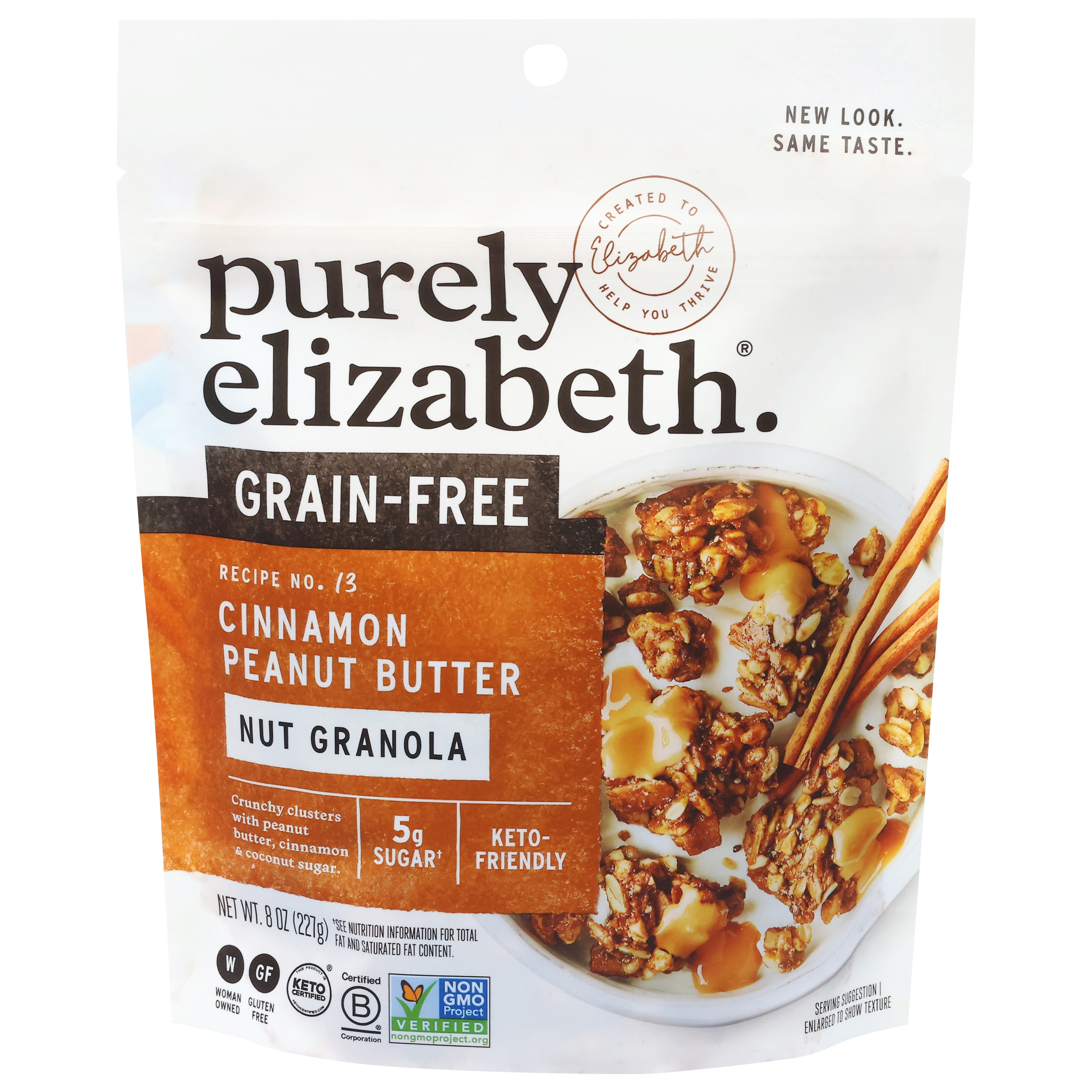 Purely Elizabeth Grain-Free Recipe No. 13 Cinnamon Peanut Butter Nut Granola