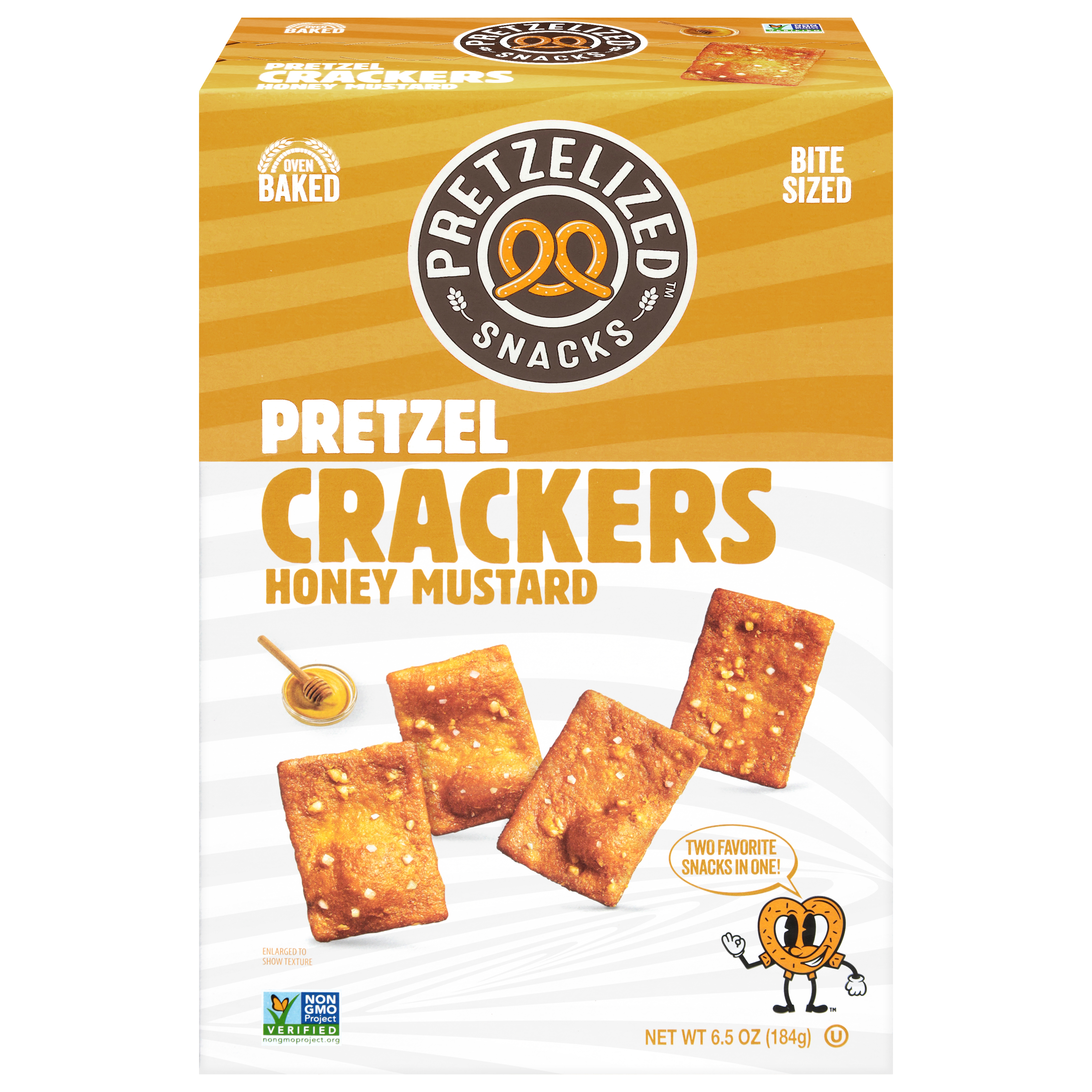 Pretzelized Snacks Oven Baked Pretzel Honey Mustard Crackers Bite Sized