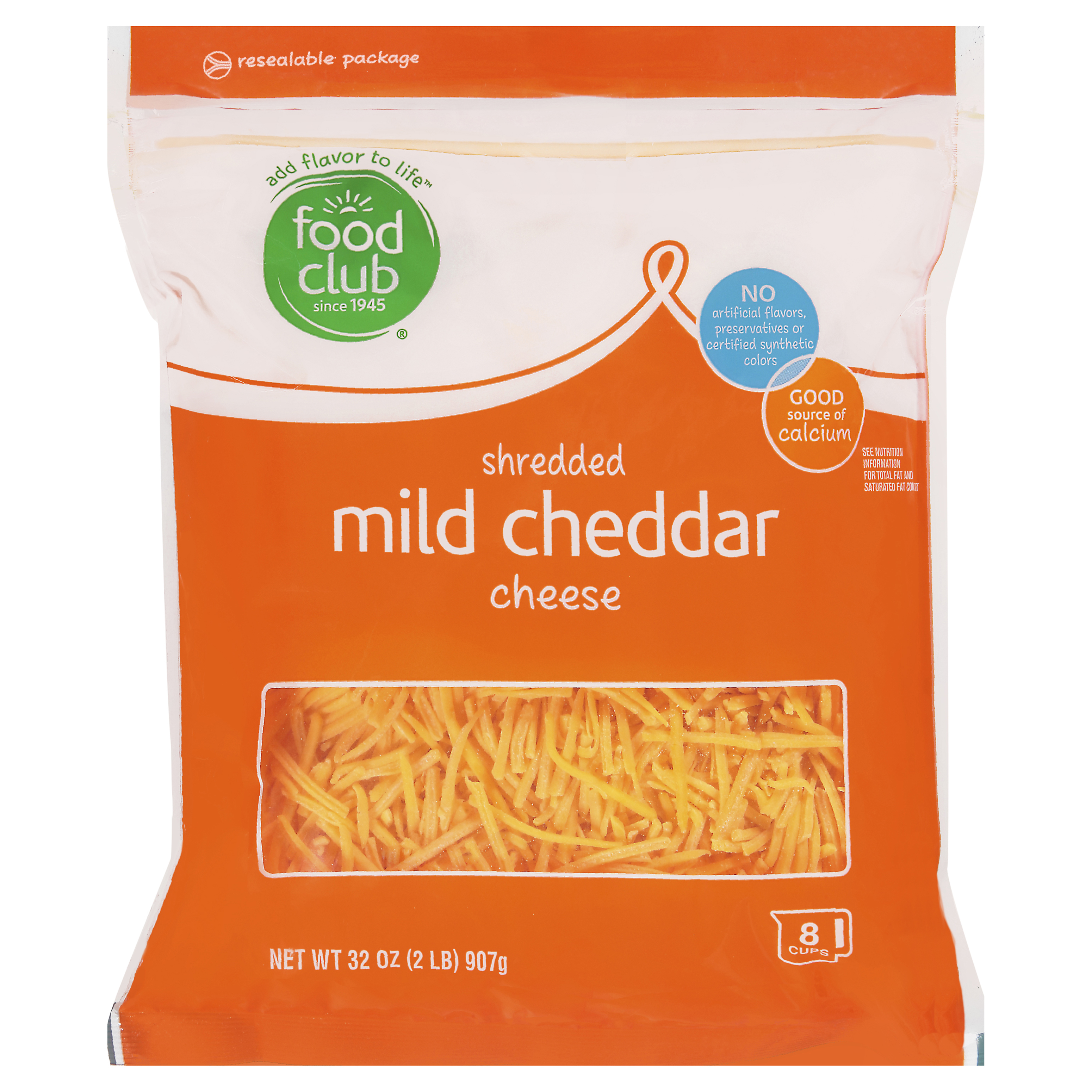 Food Club Mild Cheddar Shredded Cheese 32 oz