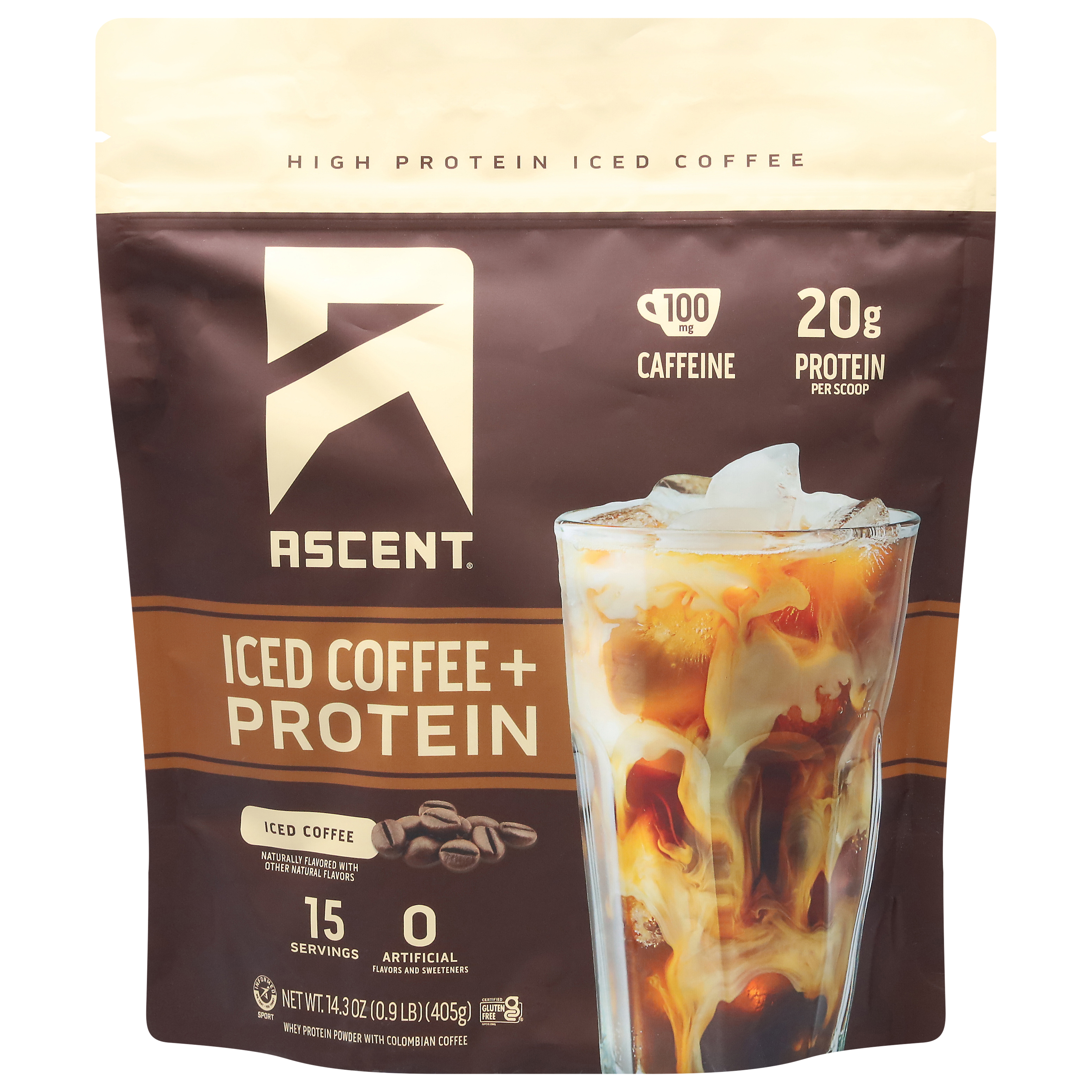 Ascent Iced Coffee + Protein Whey Protein Powder