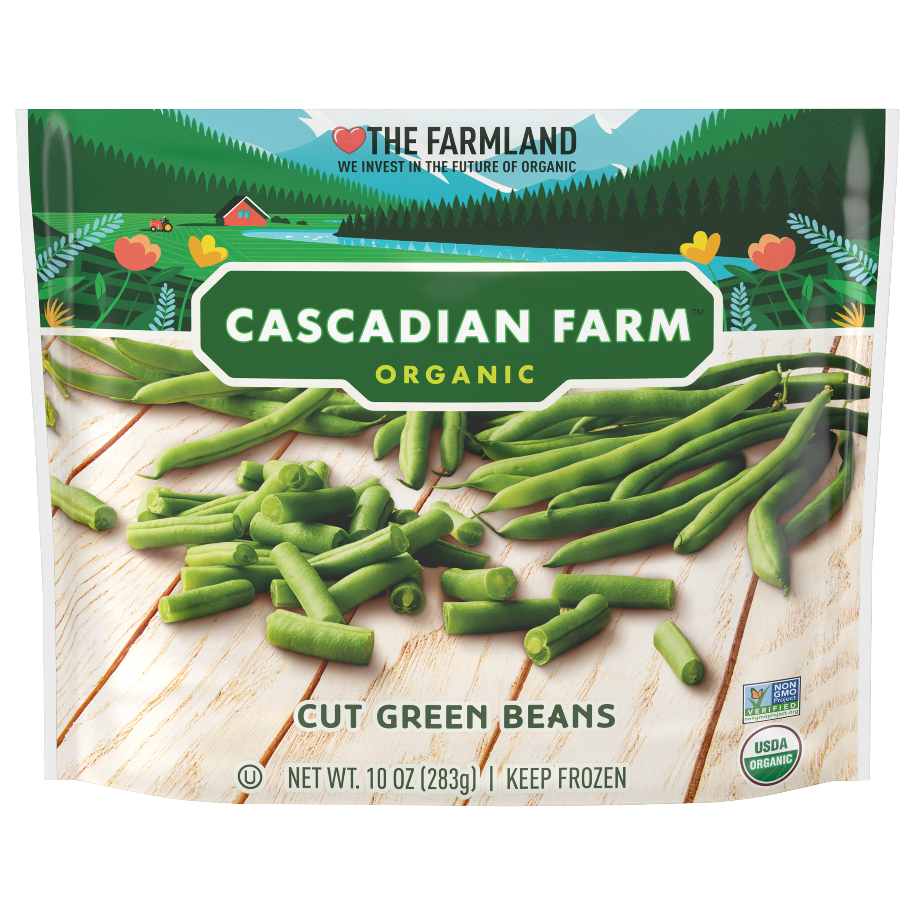 Cascadian Farm Organic Cut Green Beans, Non-GMO, Frozen Vegetables, 10 oz.