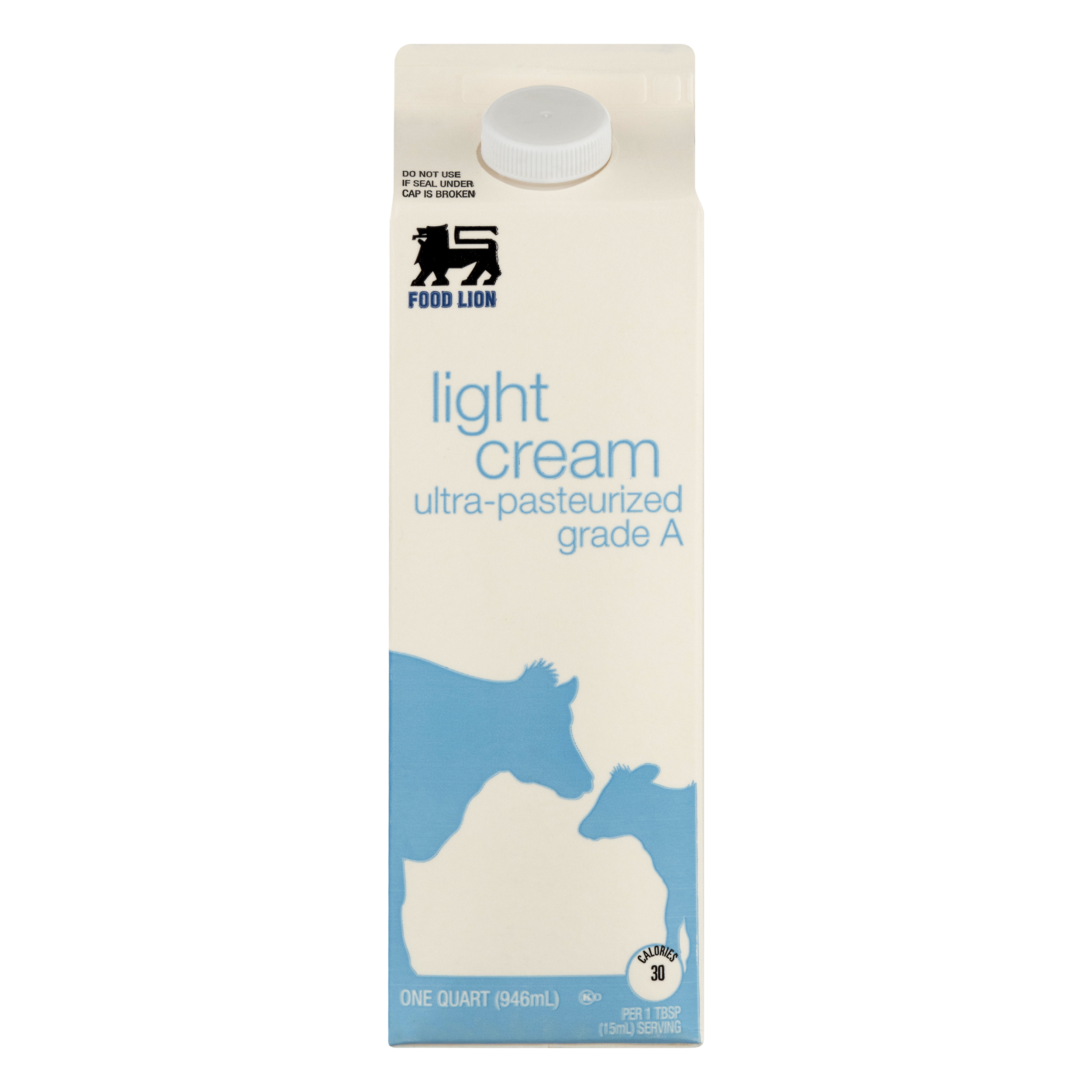 Food Lion Light Cream, UltraPasteurized, Carton
