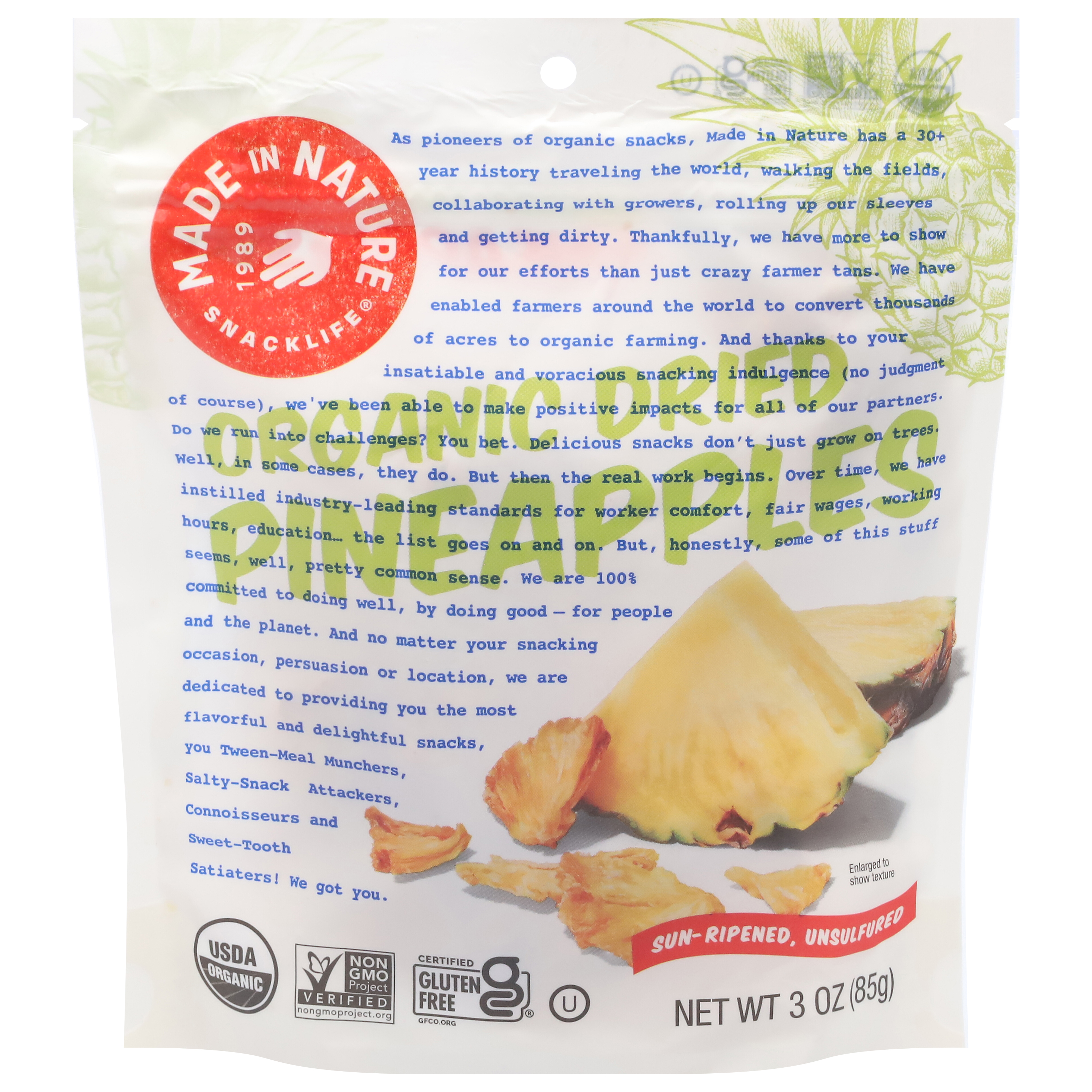 Made in Nature Dried Organic Pineapples