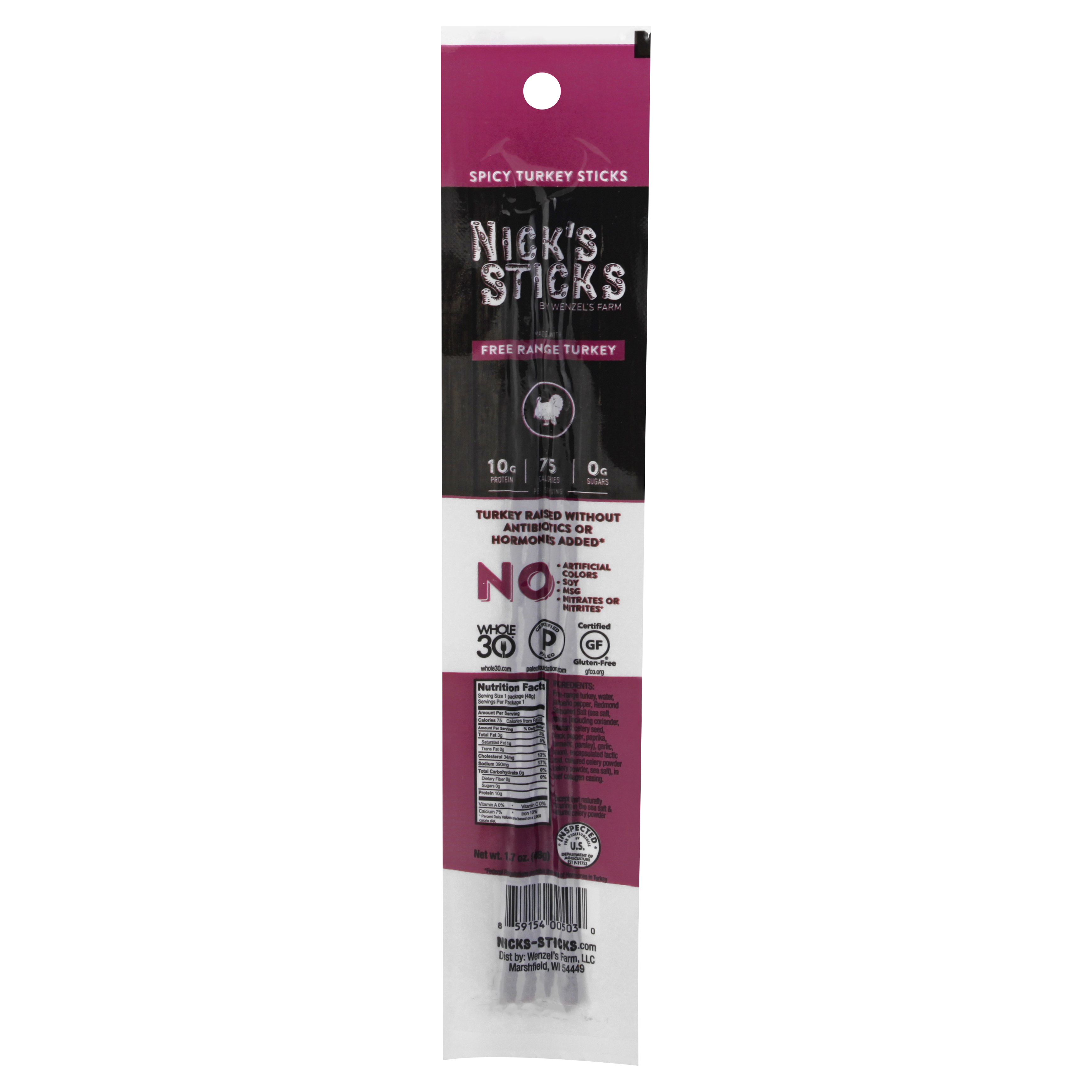 Nicks Sticks Spicy Turkey Sticks