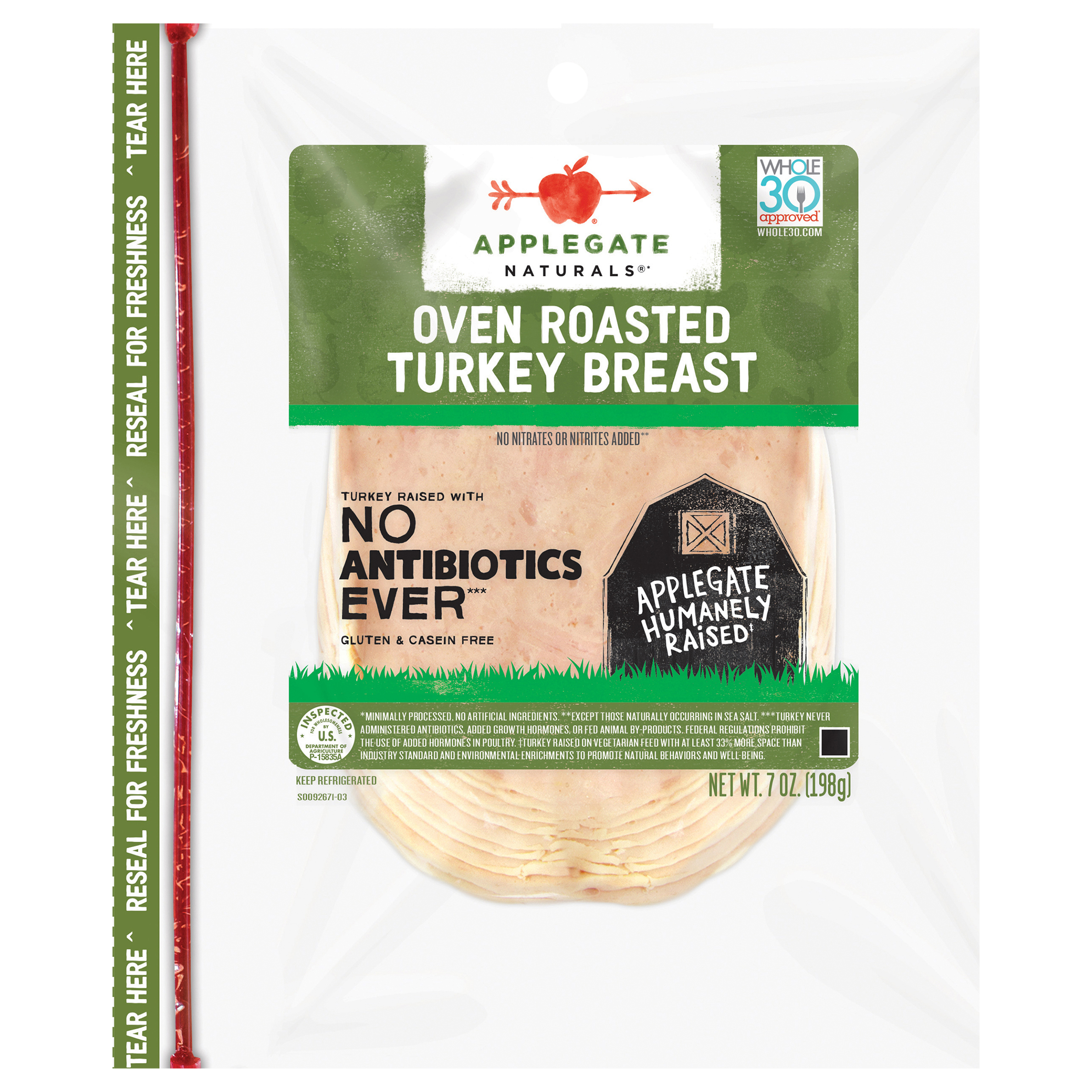 Applegate Natural Oven Roasted Turkey Breast Sliced,