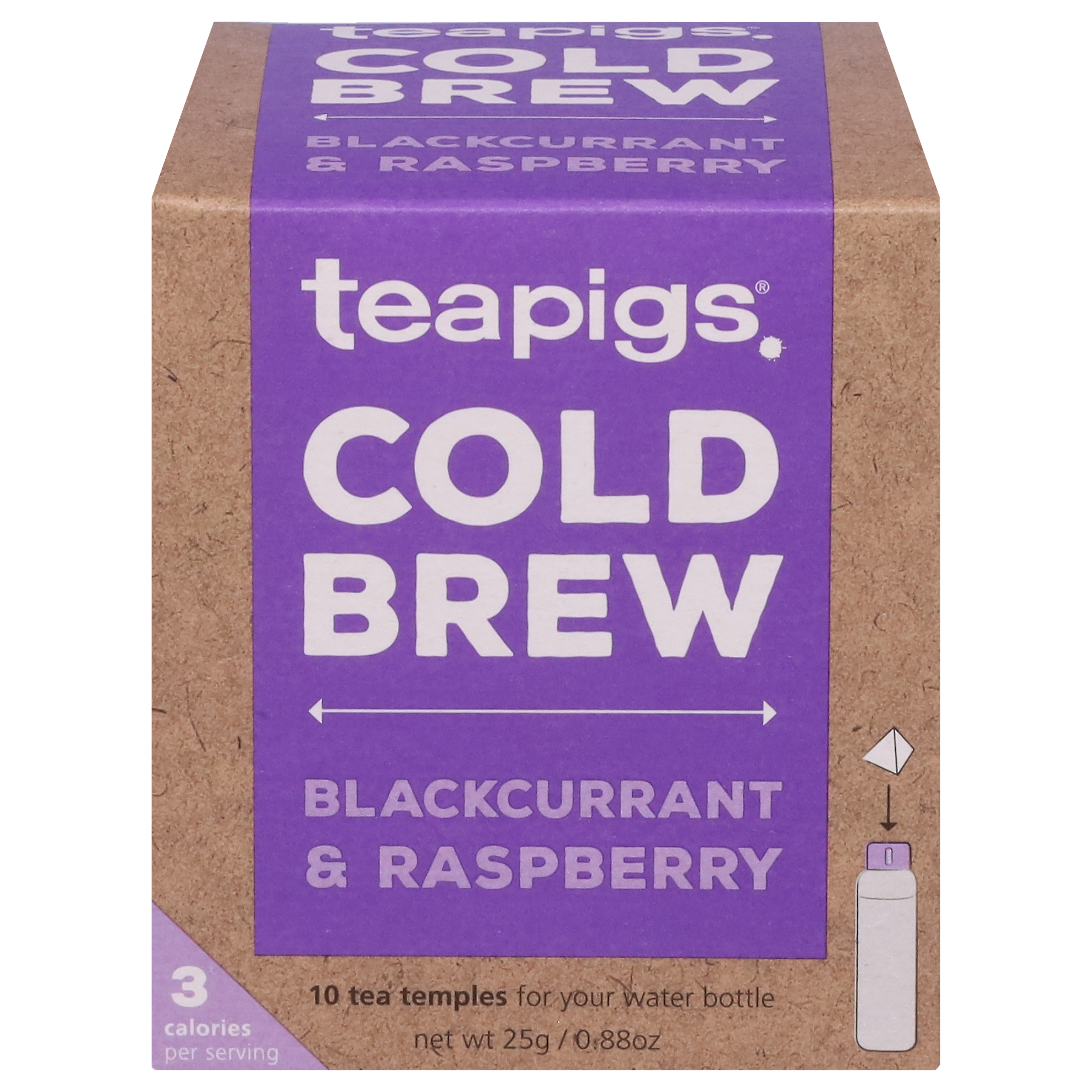 Teapigs Cold Brew Blackcurrant & Raspberry Tea Temples 10 - 2.5 g Tea Temples