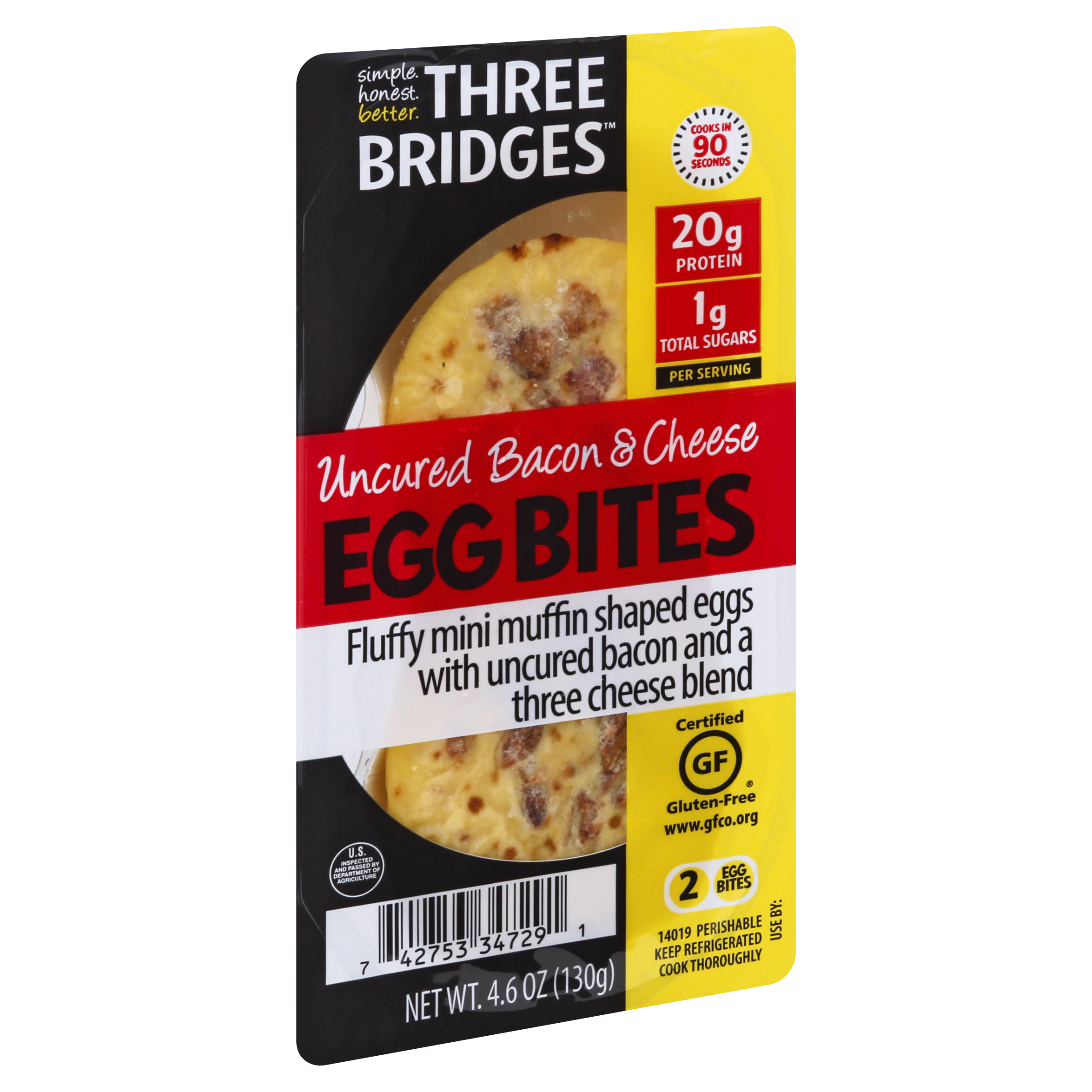 Three Bridges Uncured Uncured Bacon & Cheese Egg Bites