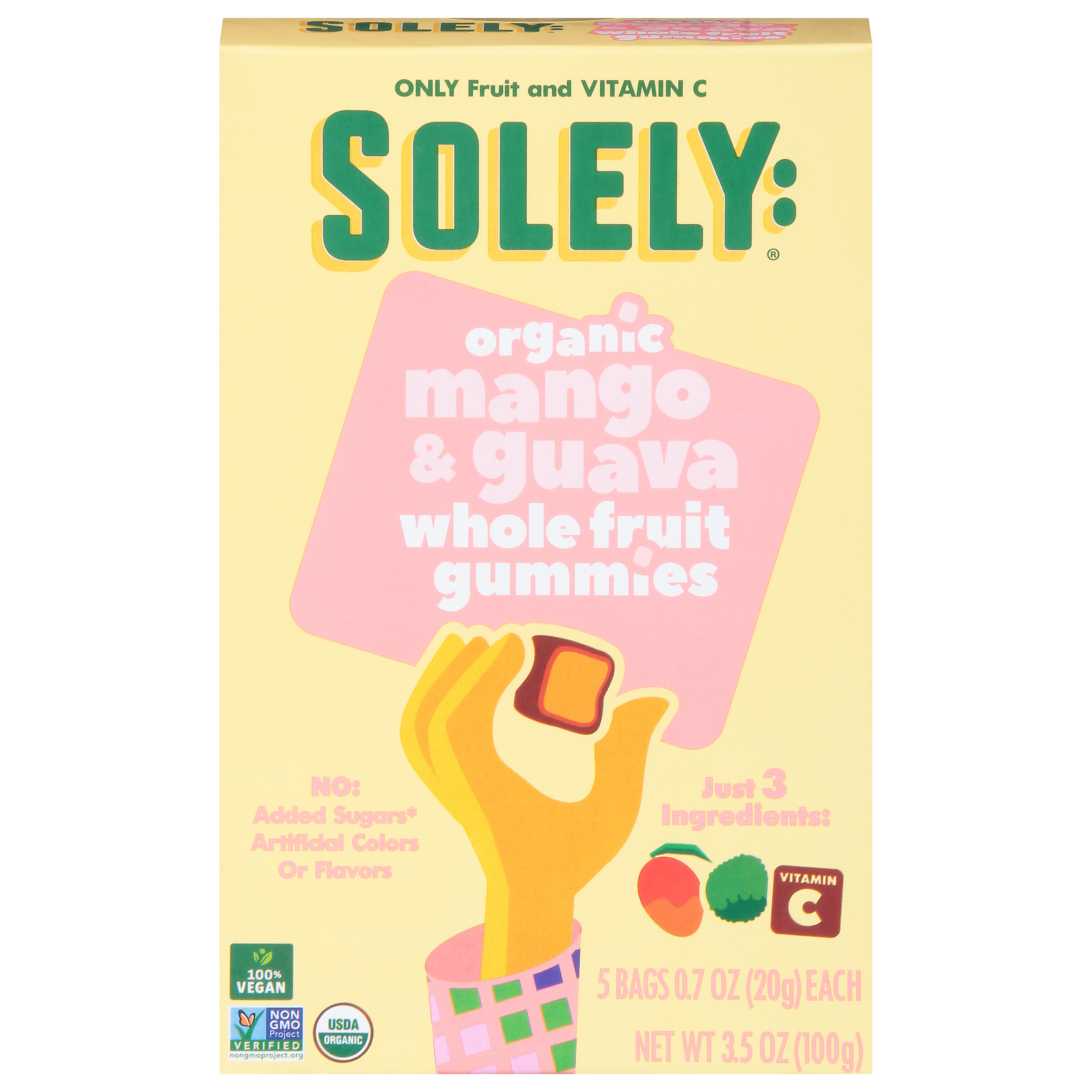 Solely Organic Mango & Guava Whole Fruit Gummies Bag