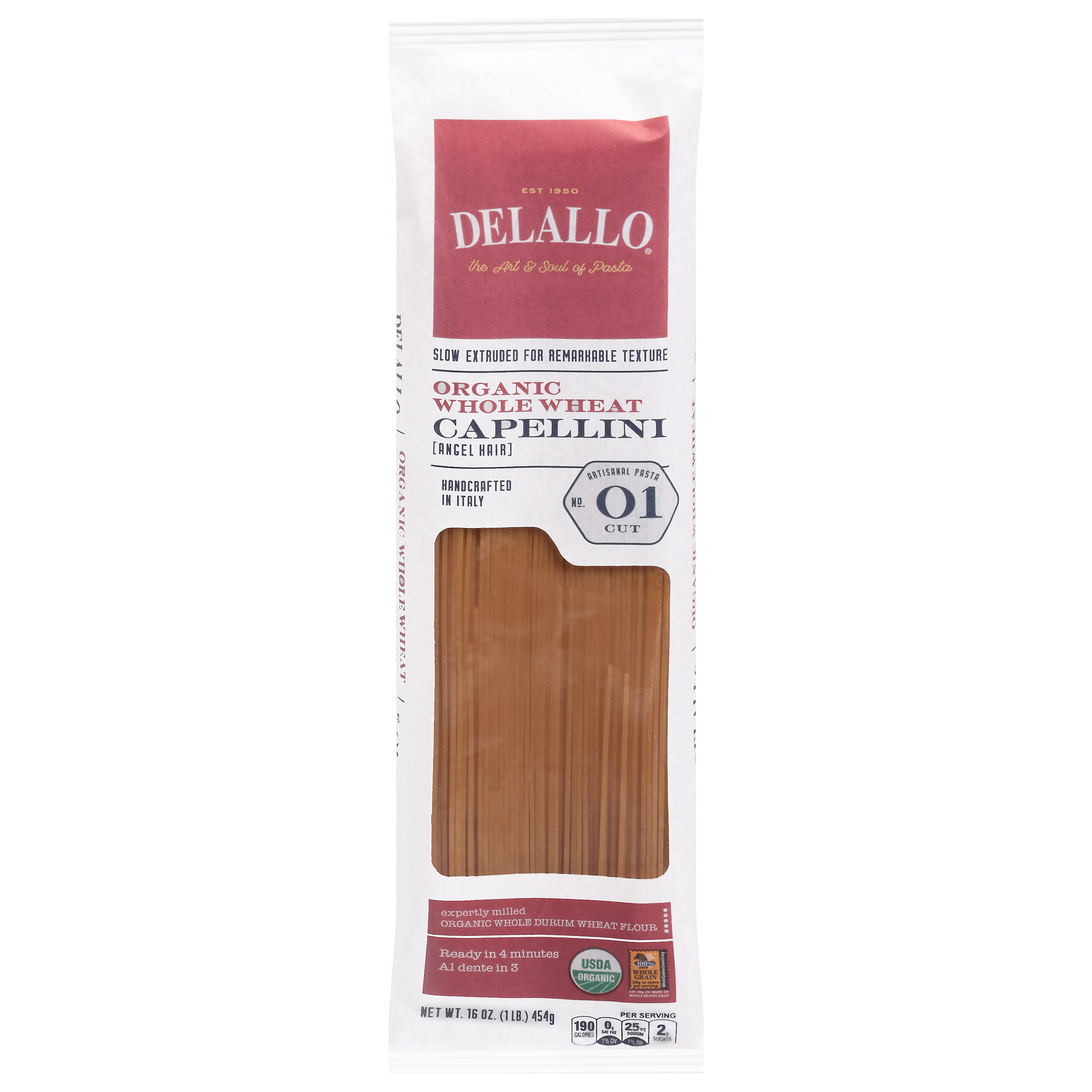 Delallo Organic Whole Wheat Capellini