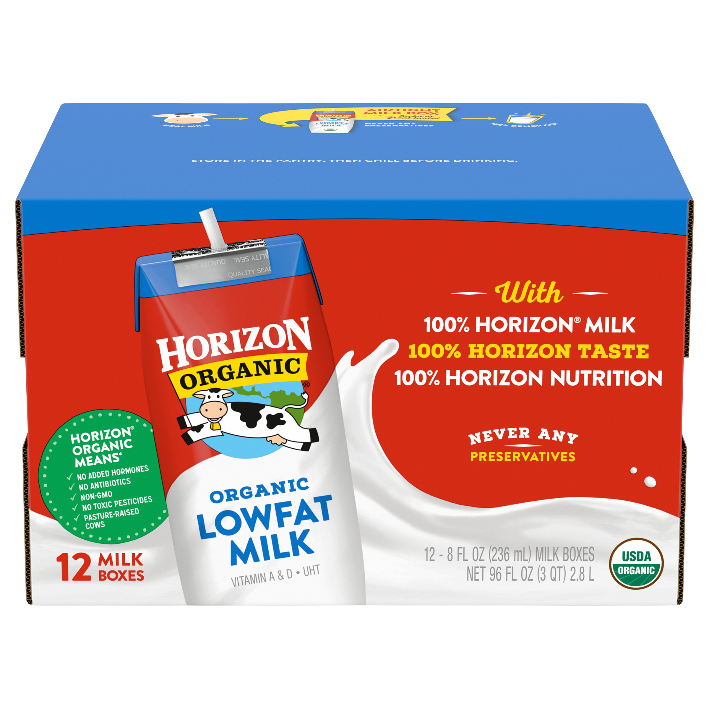 Horizon Organic Shelf-Stable 1% Low Fat Milk Boxes, 8 oz.,