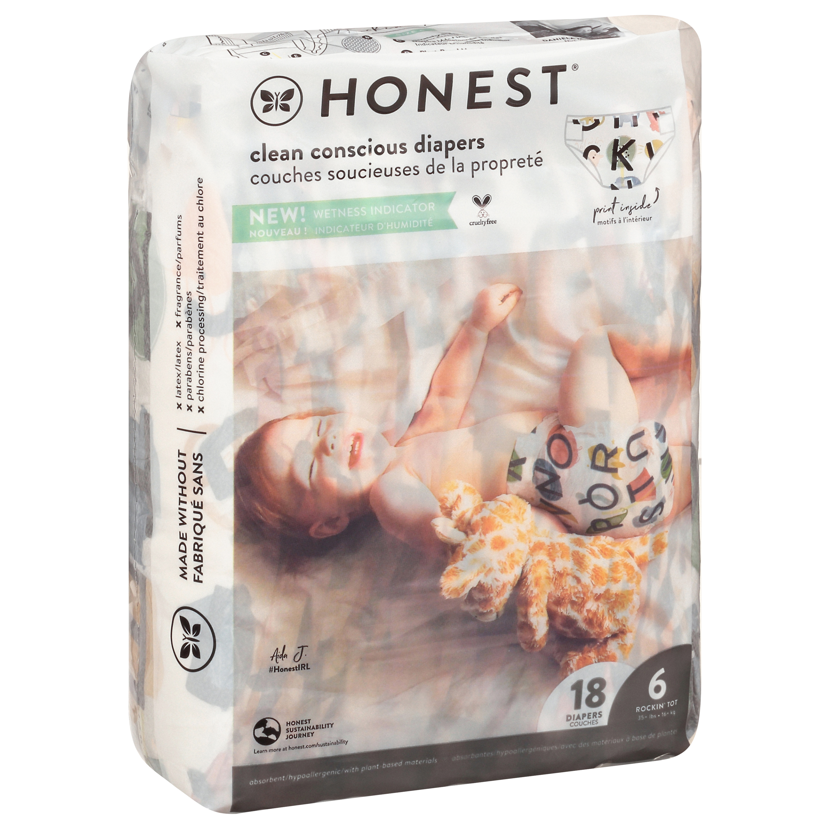 Honest All the Letters Rockin' Tot Size 6 (35+ lbs) Diapers