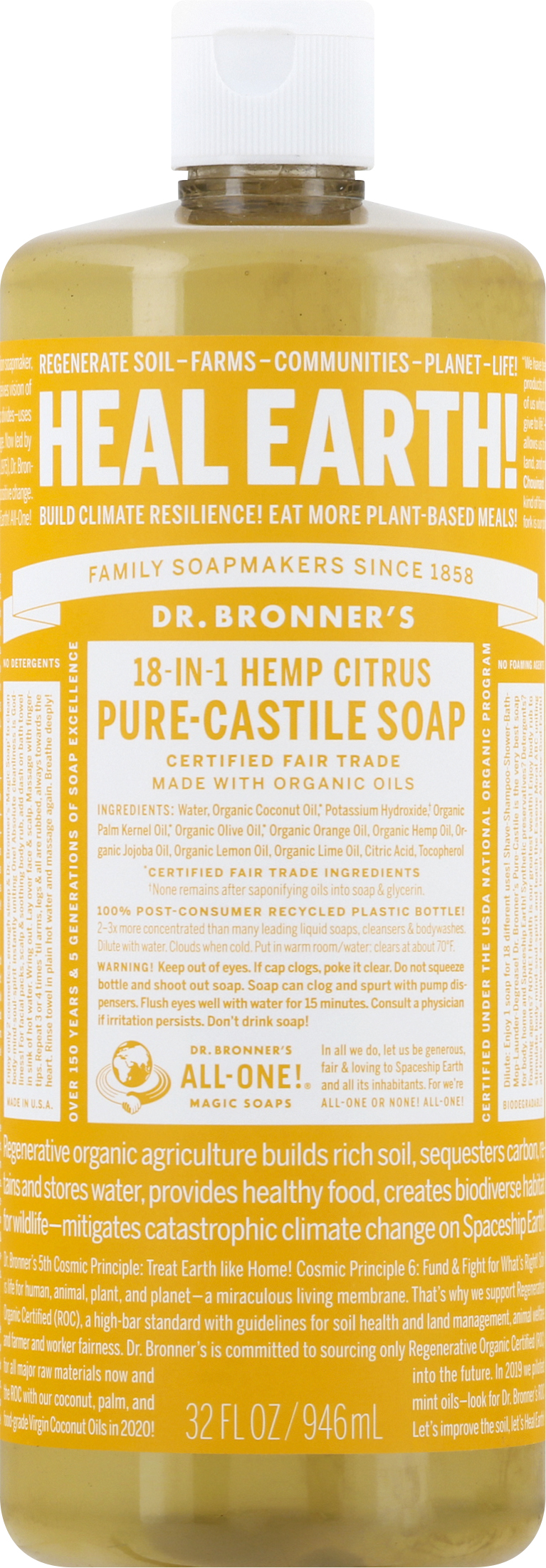 Dr Bronners 18-in-1 Hemp Citrus Pure-Castile Soap