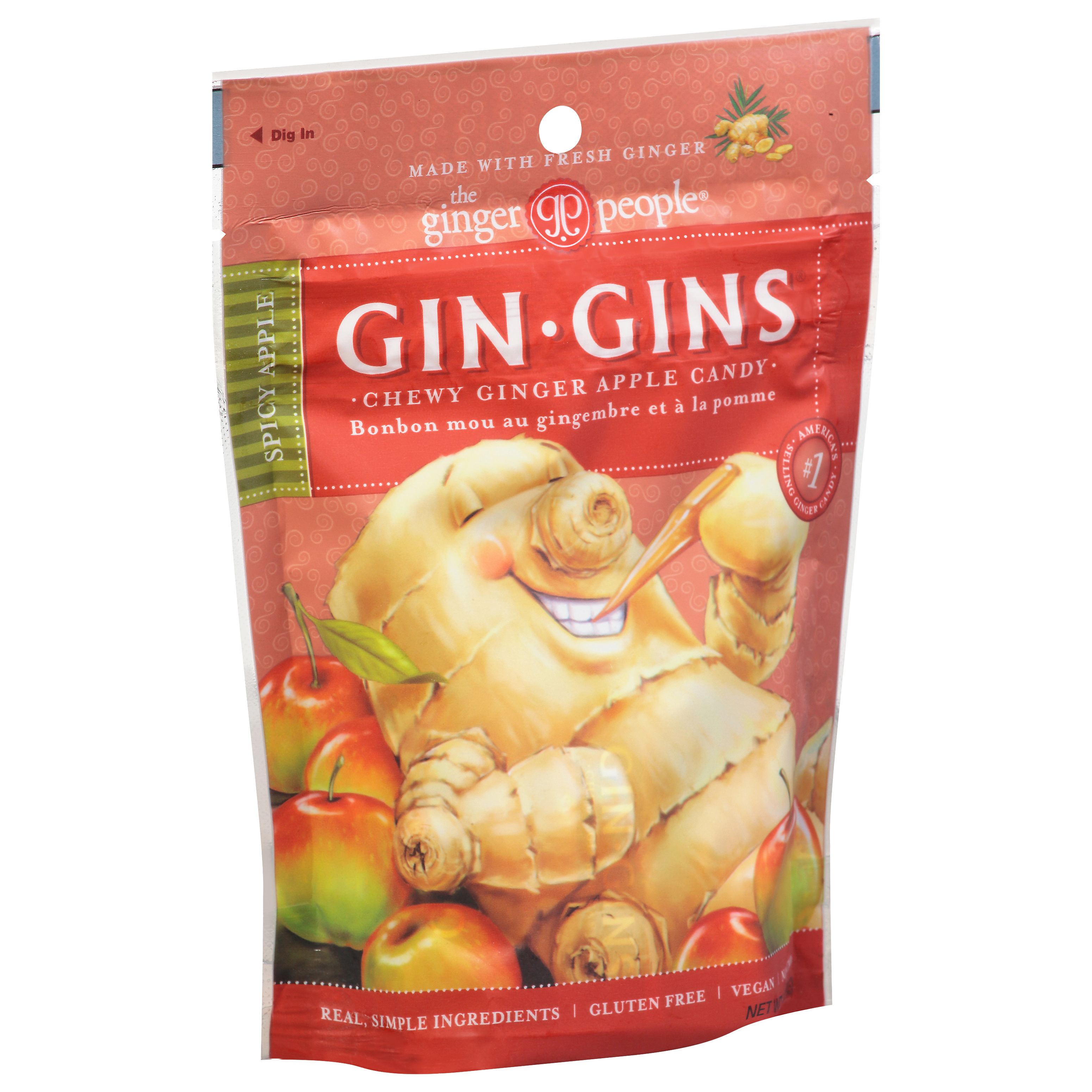 Ginger People Gin Gins Spicy Apple Chewy Ginger Apple Candy
