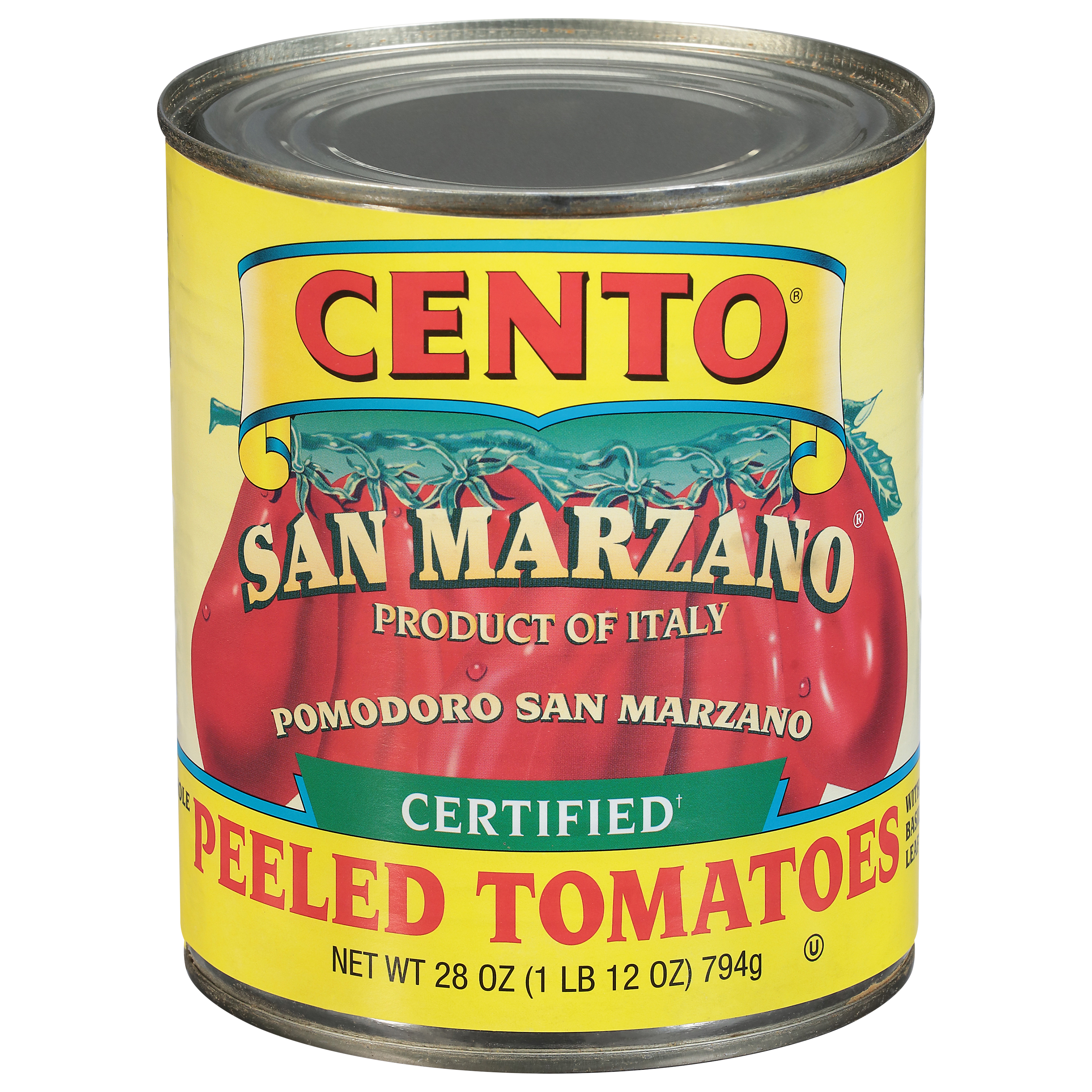 Cento Whole Peeled Tomatoes with Basil Leaf