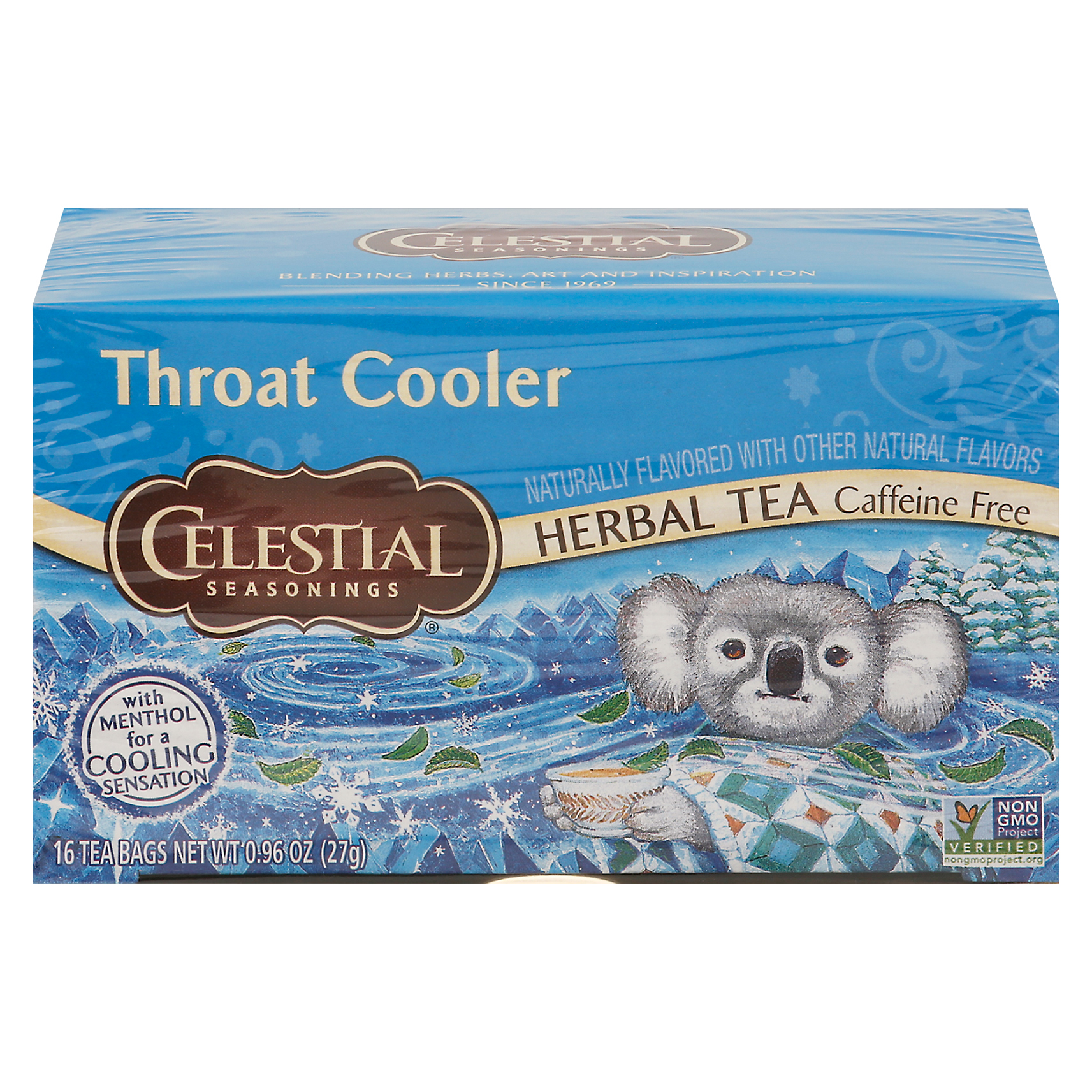 Celestial Seasonings Caffeine Free Throat Cooler Herbal Tea 16 Tea Bags