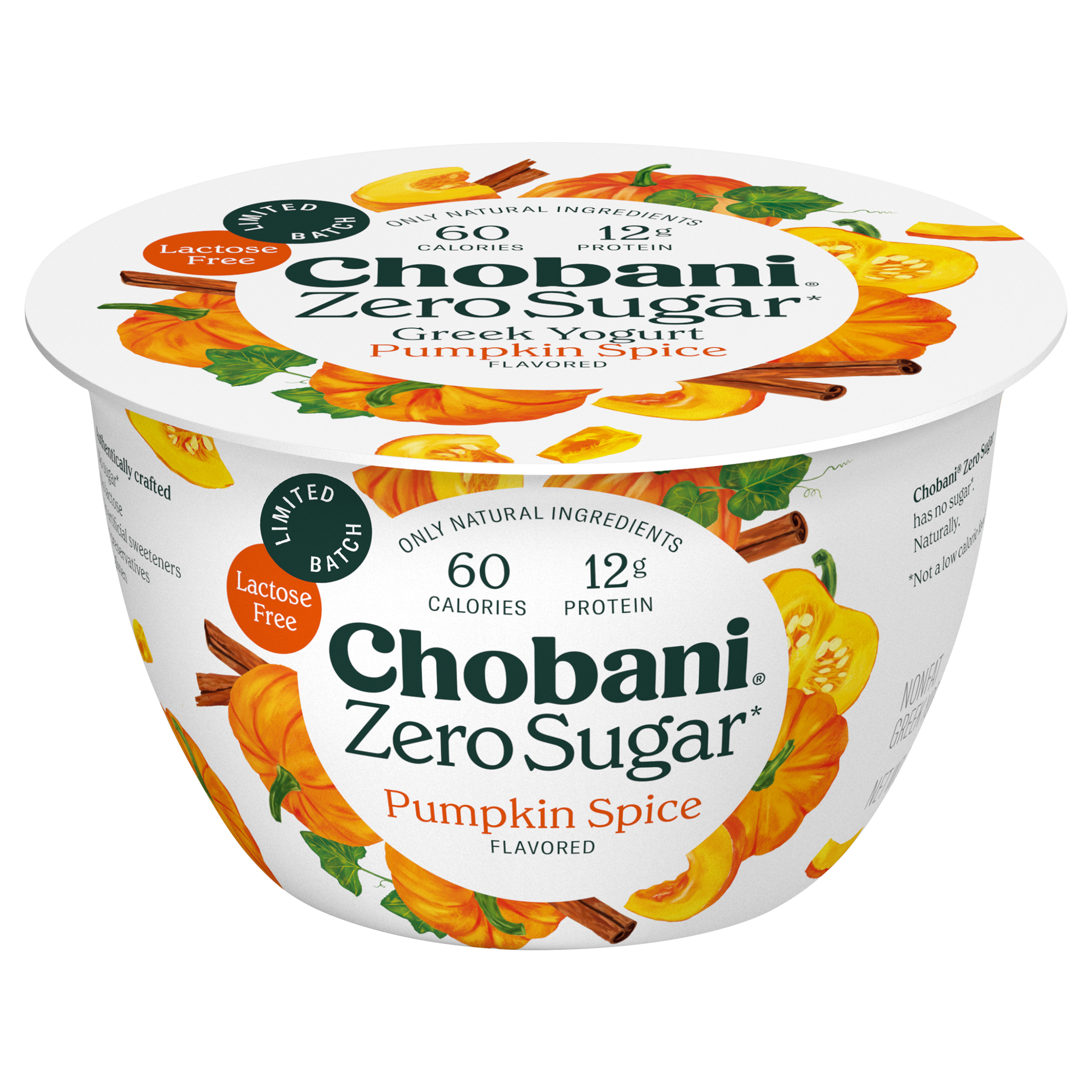 Chobani Nonfat Zero Sugar Greek Pumpkin Spice Flavored Yogurt