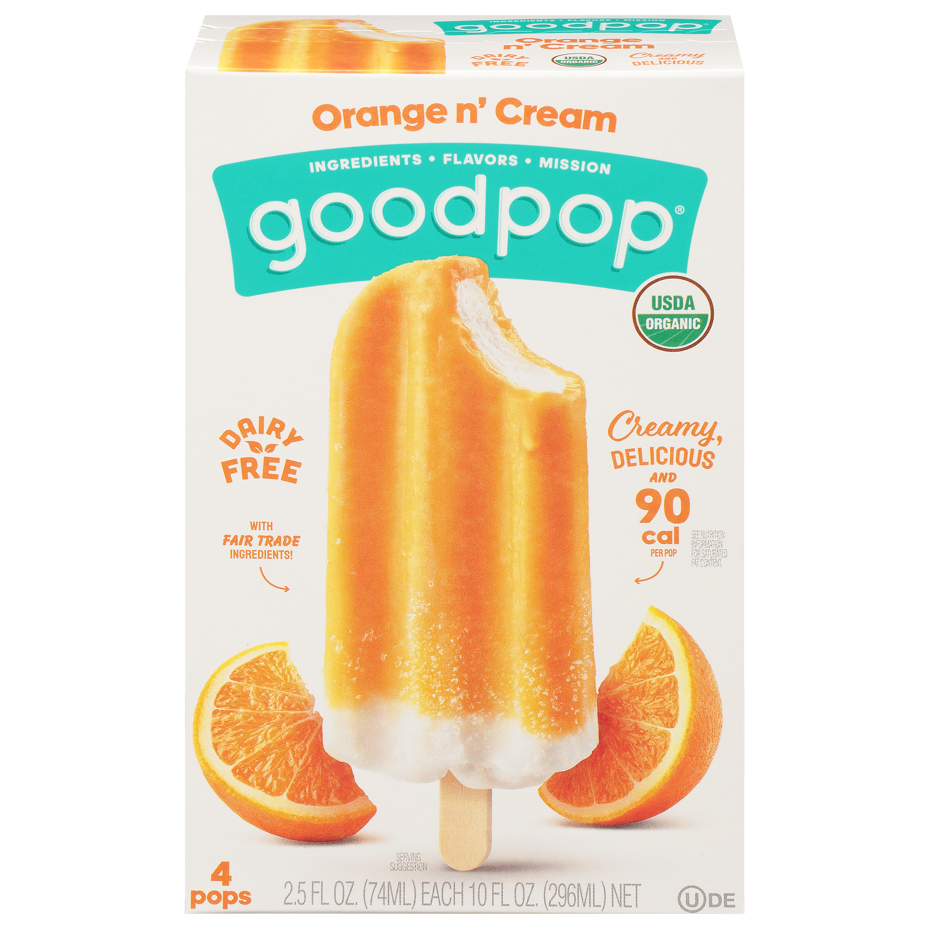 GoodPop Orange N' Cream Pops 4 - 2.5 fl oz Pops