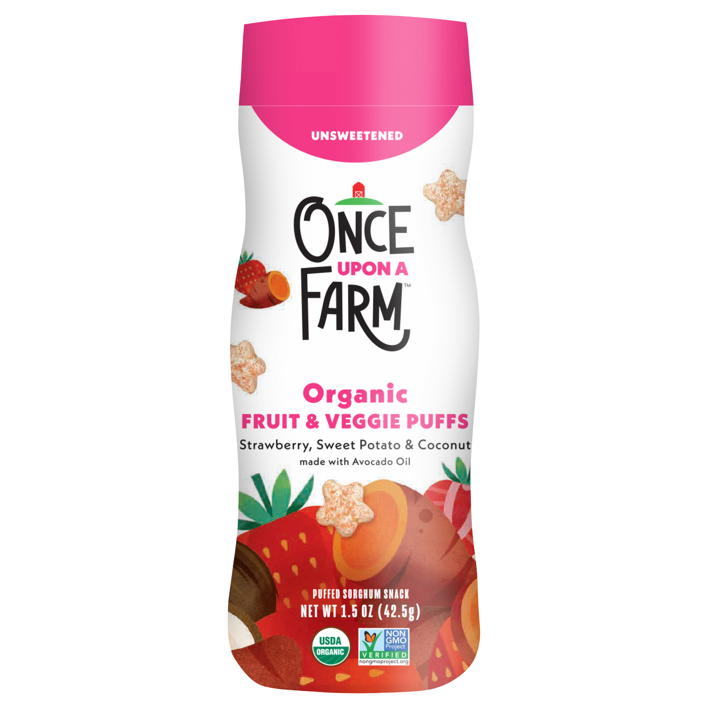 Once Upon a Farm Organic Baby Puffs Strawberry, Sweet Potato & Coconut,
