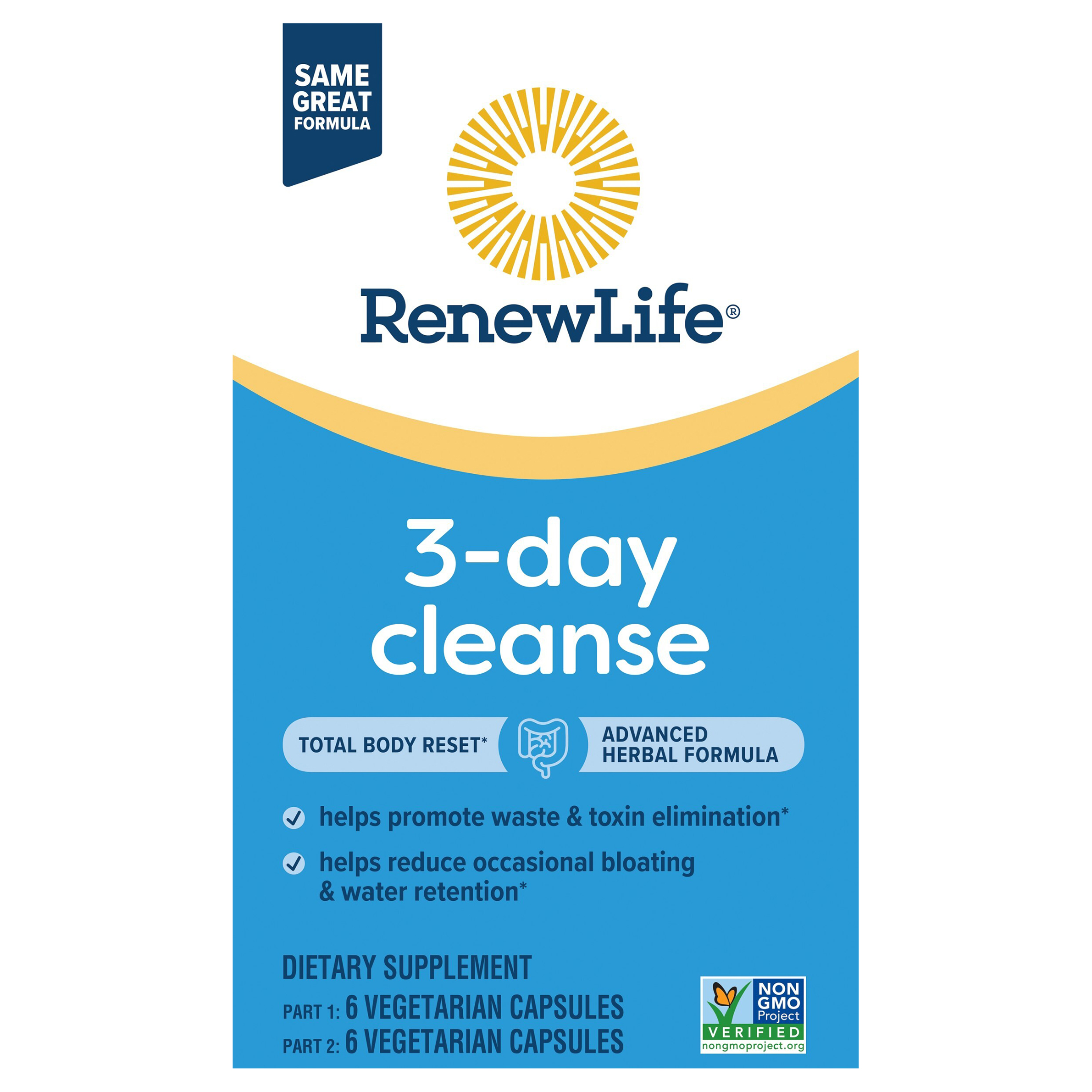 Renew Life -Day Cleanse Total Body Reset -Part Detox Cleanse Supplement