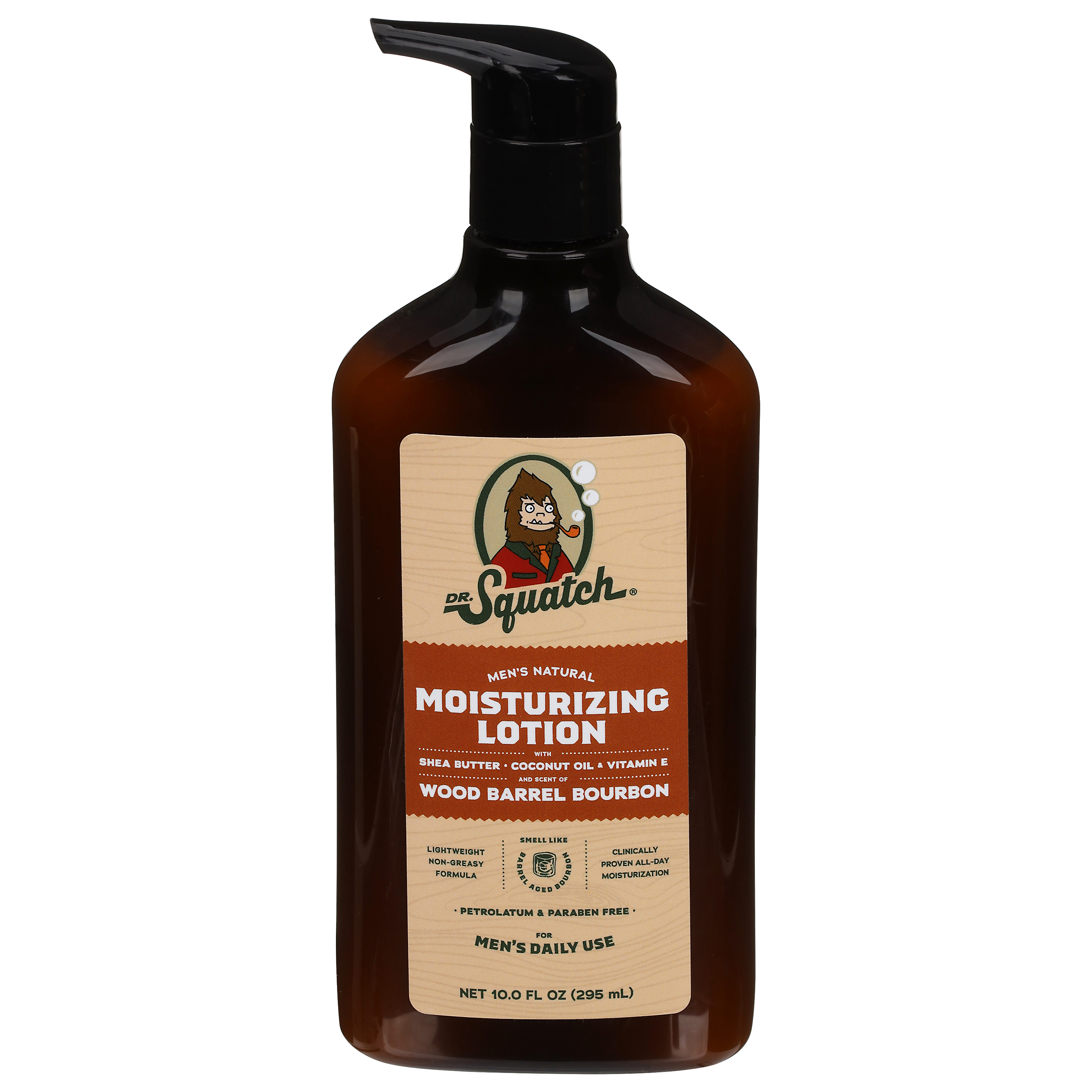 Dr. Squatch Men's Natural Wood Barrel Bourbon Moisturizing Lotion