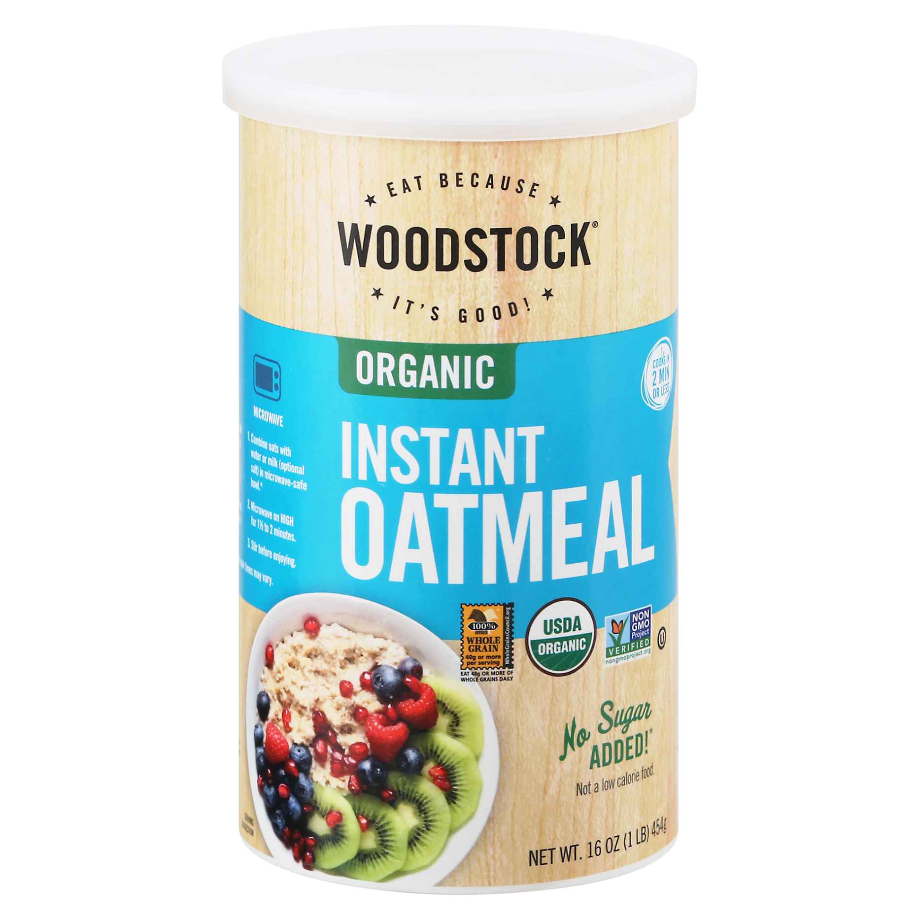 Woodstock Organic Instant Oatmeal 16 oz Canister