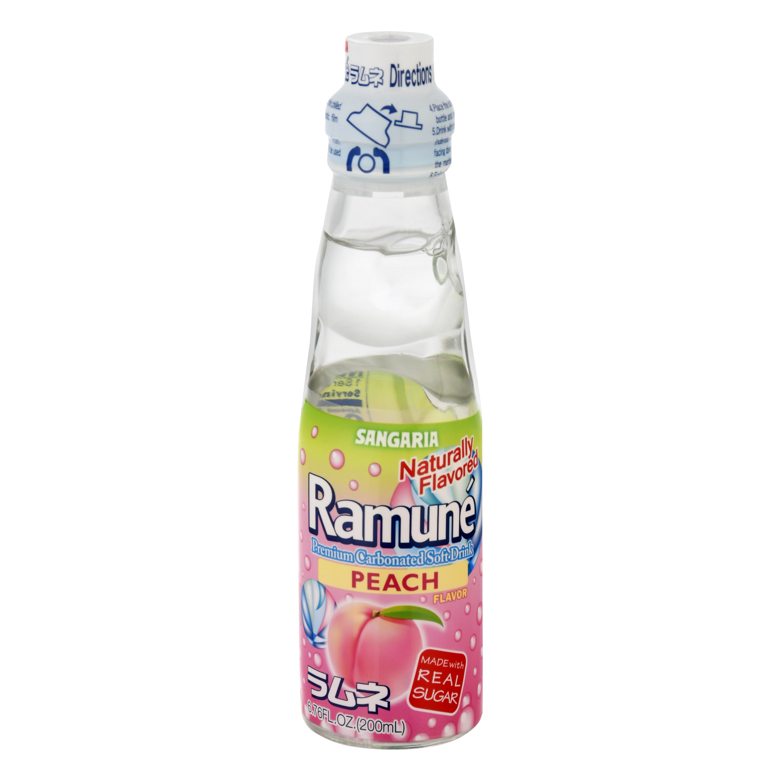 Ramune Peach Flavor Soft Drink