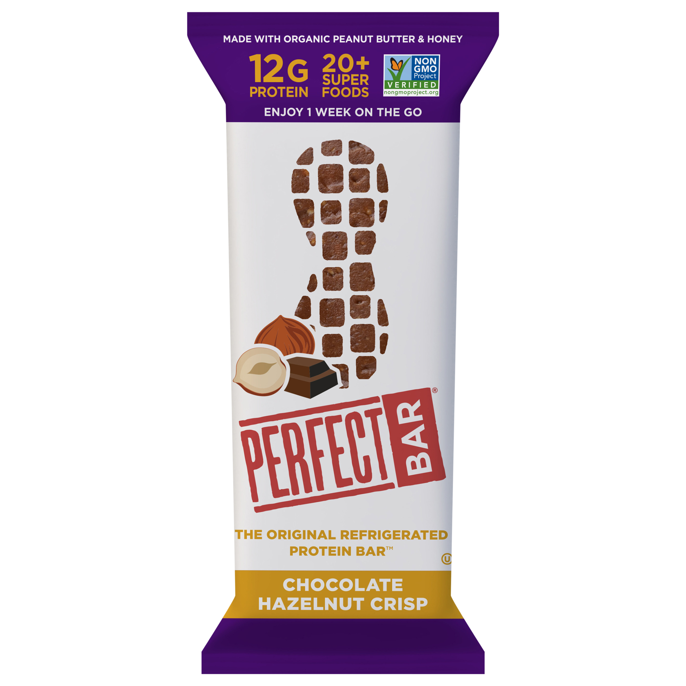 Perfect Bar, Chocolate Hazelnut Crisp Protein Bar, 2.2 Ounce Bar,