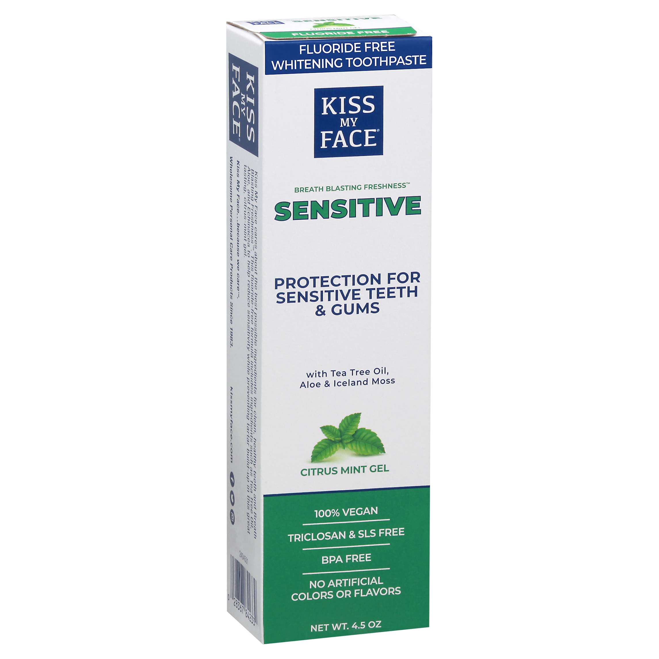Kiss My Face Sensitive Flouride Free Citrus Mint Gel Toothpaste