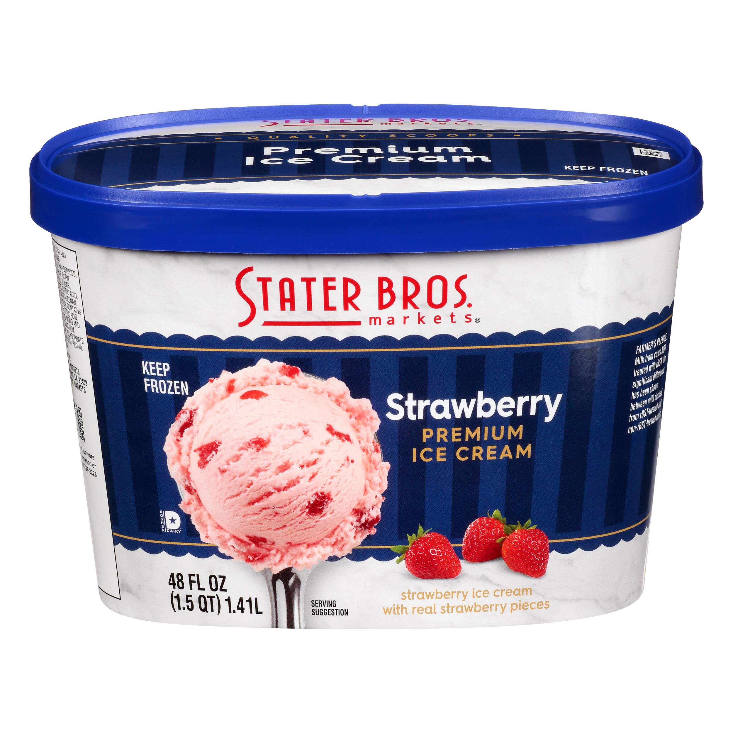 Stater Bros. Markets Premium Strawberry Ice Cream 48 oz Cup\tub