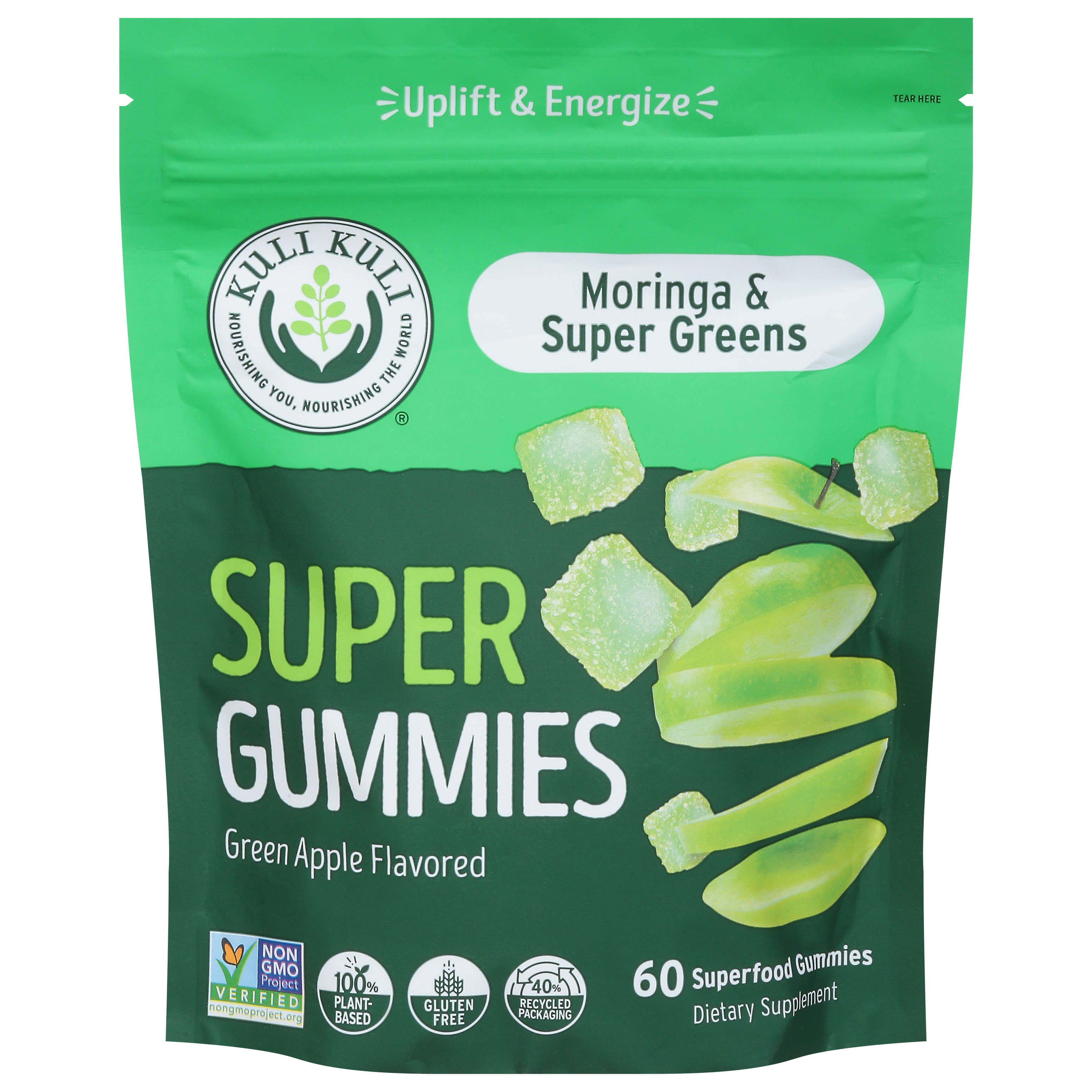 Kuli Kuli Moringa & Super Greens Green Apple Flavored Super Gummies
