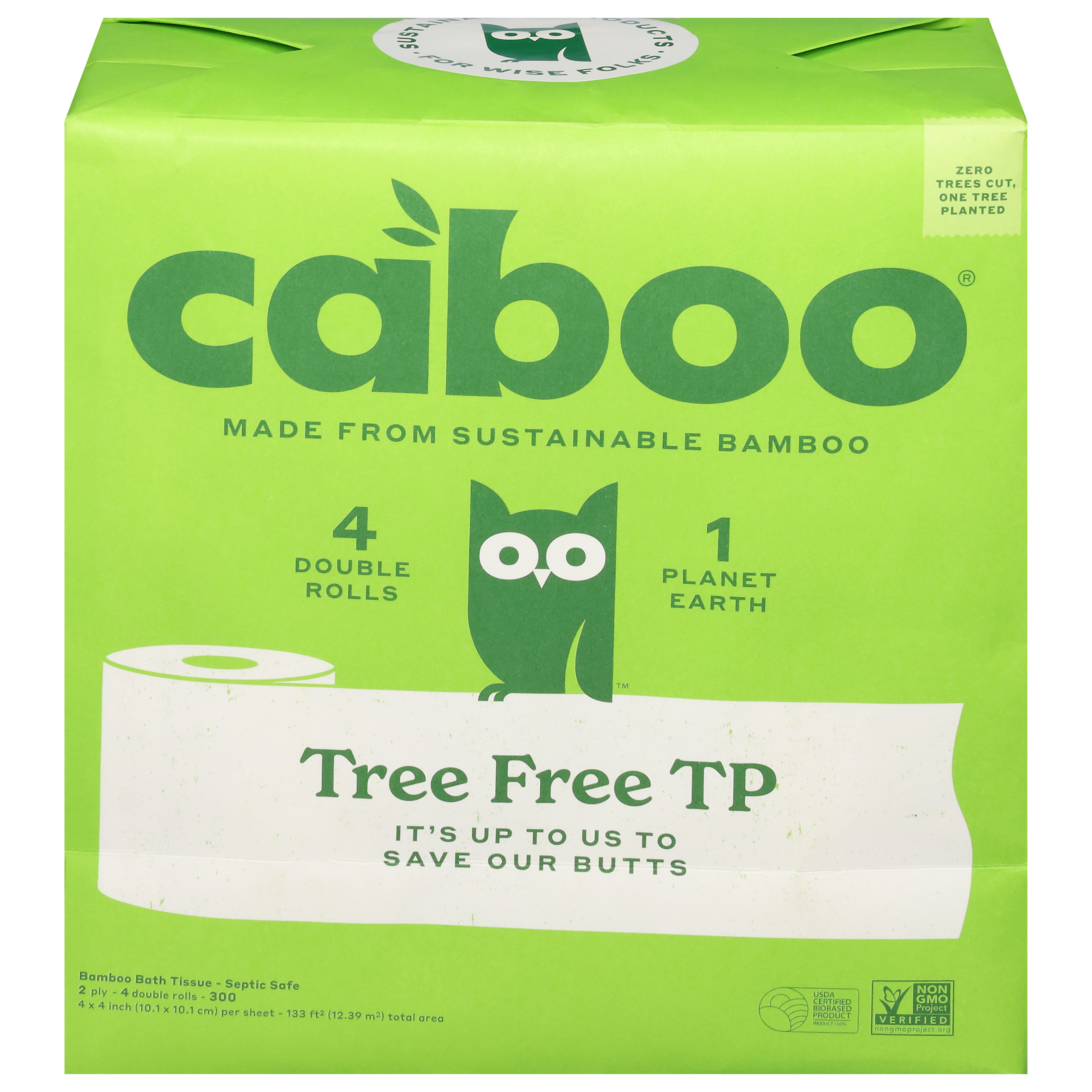 Caboo 2 Ply Double Rolls Bamboo Bath Tissue