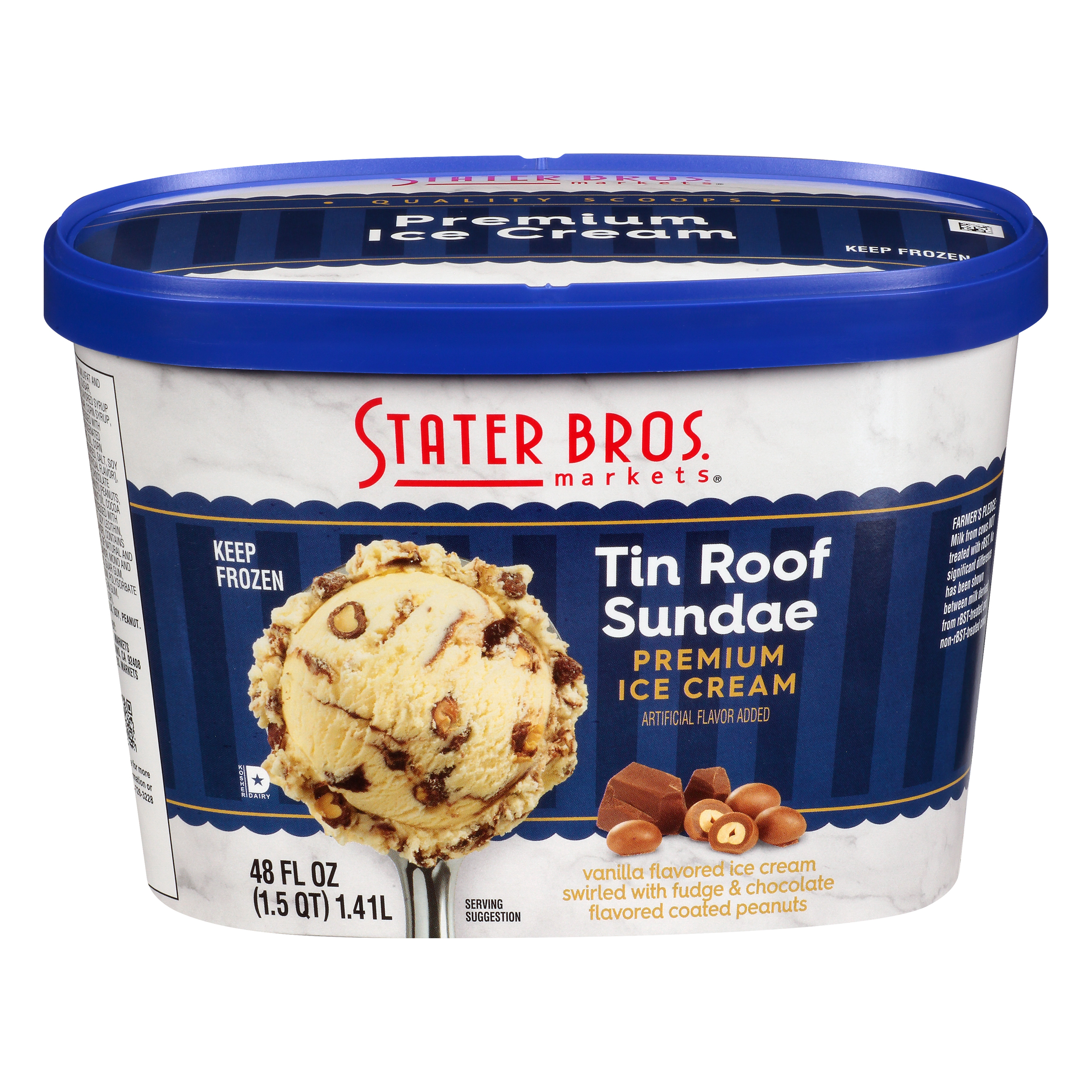 Stater Bros. Markets Premium Tin Roof Sundae Ice Cream 48 oz Cup\Tub