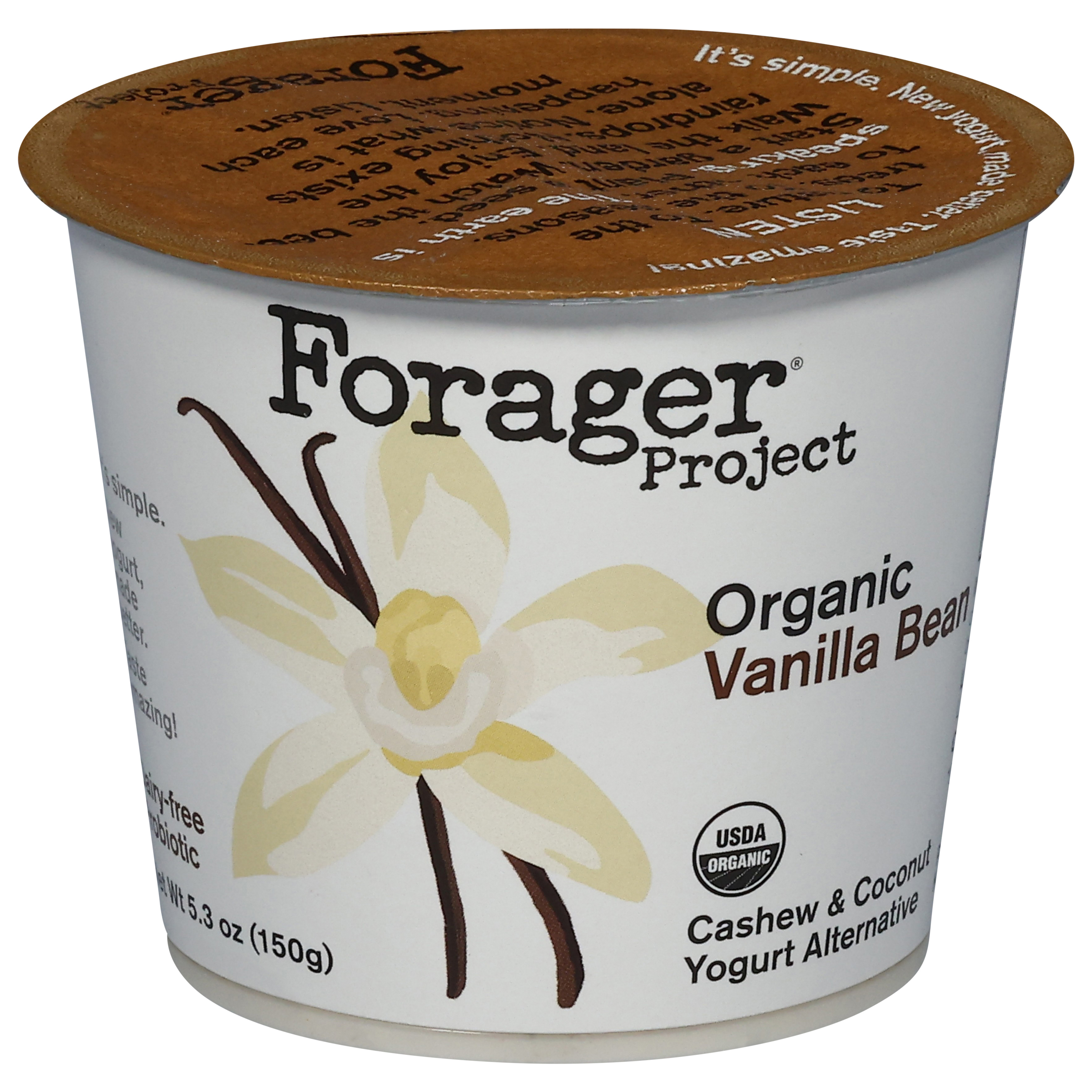 Forager Project Dairy-Free Organic Probiotic Cashew & Coconut Vanilla Bean Yogurt Alternative
