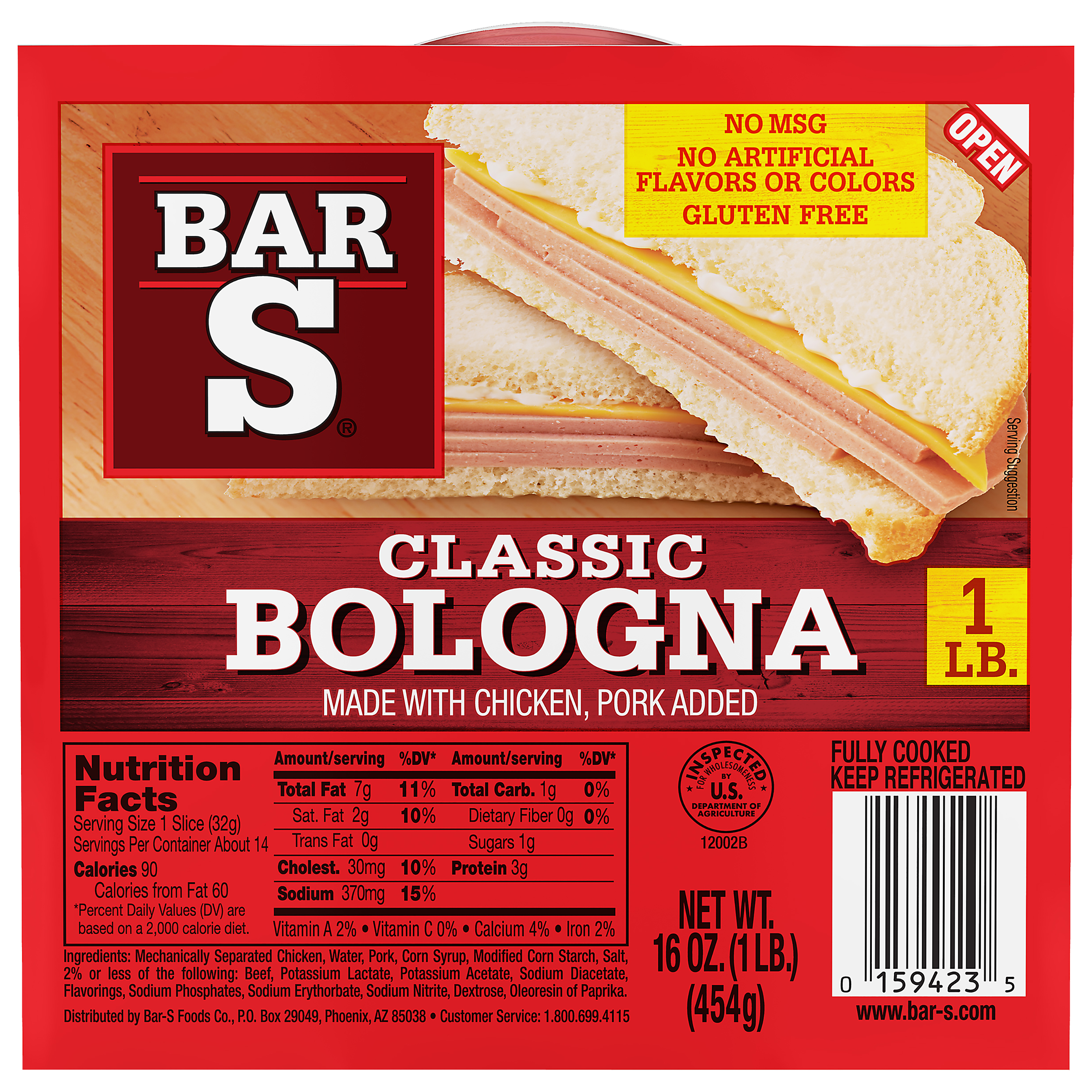 Bar-S Classic Bologna 16 oz. Pack