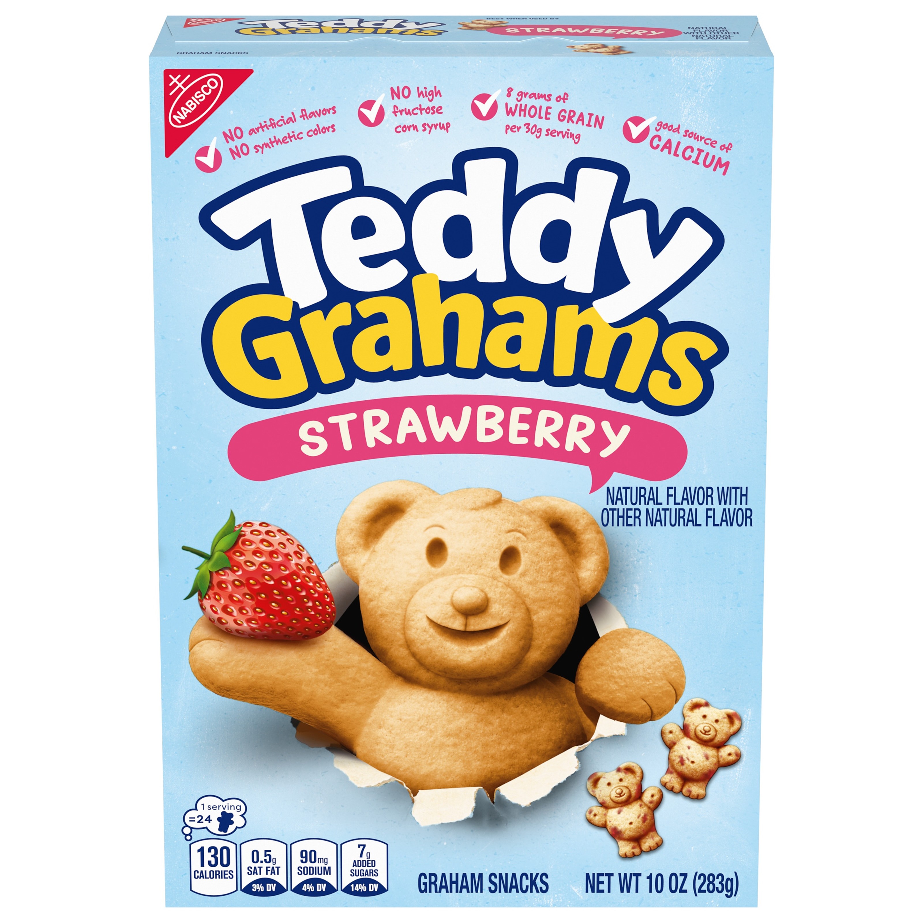 TEDDY GRAHAMS Strawberry Flavor Graham Snacks, 10 Ounce