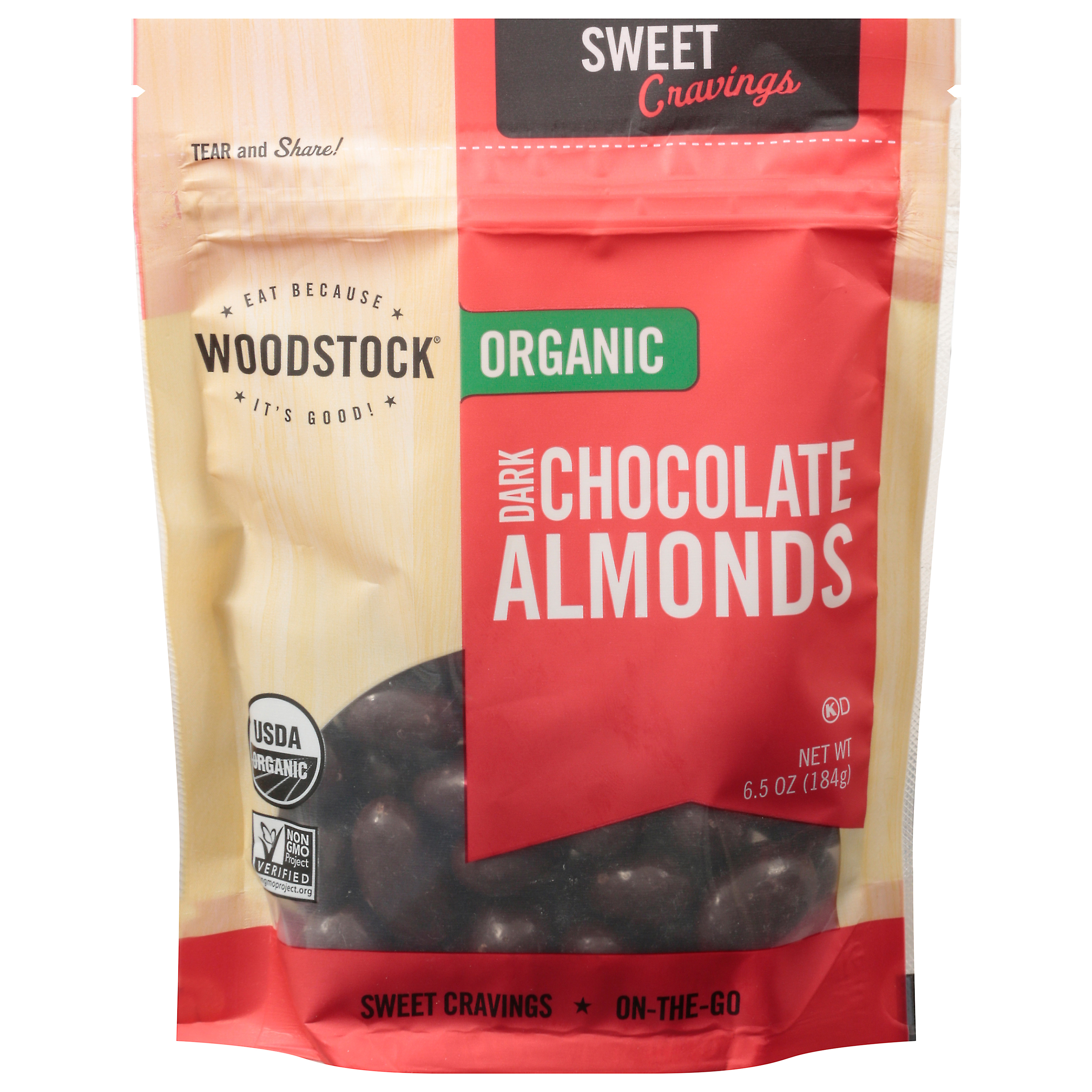 Woodstock Organic Dark Chocolate Almonds