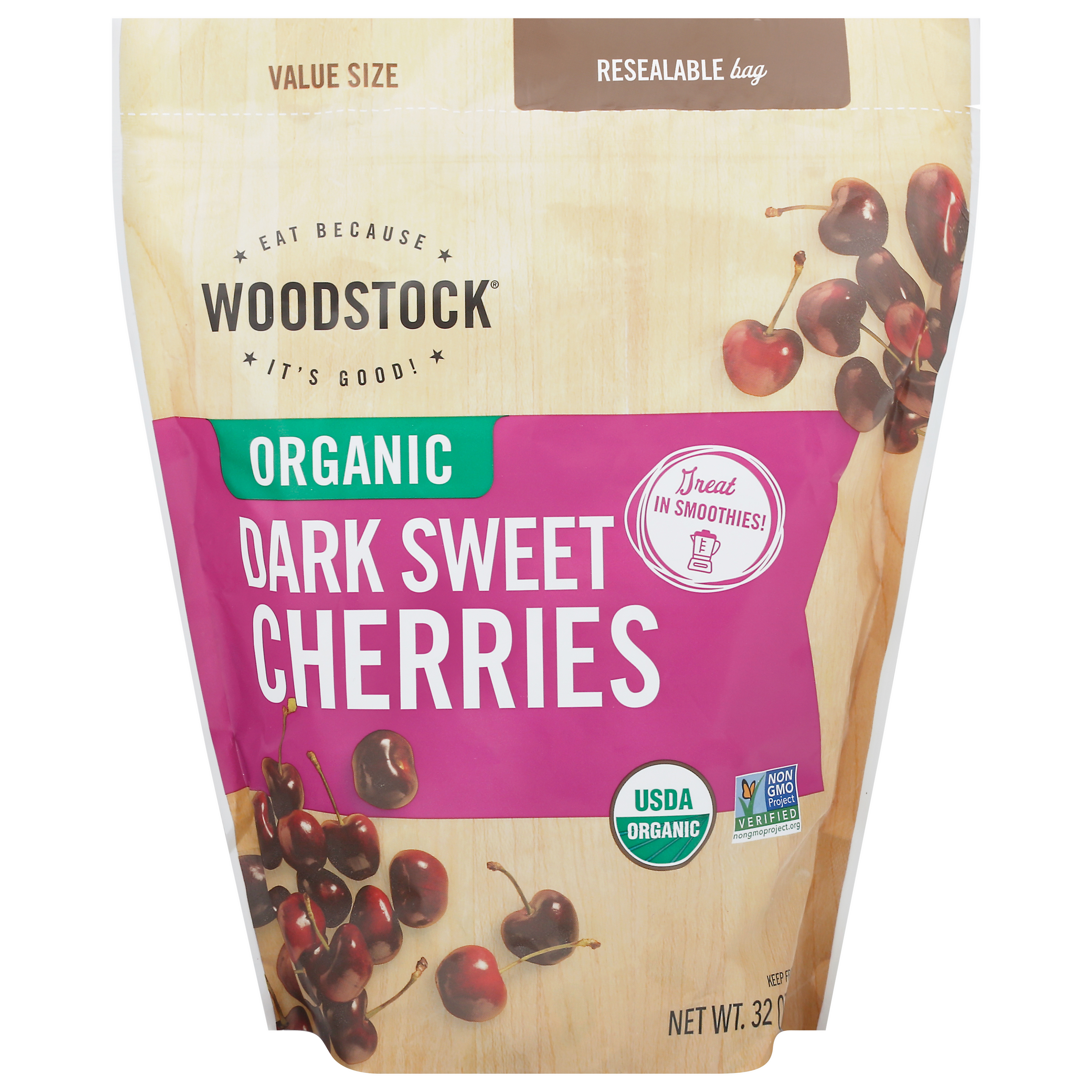 Woodstock Value Size Organic Dark Sweet Cherries
