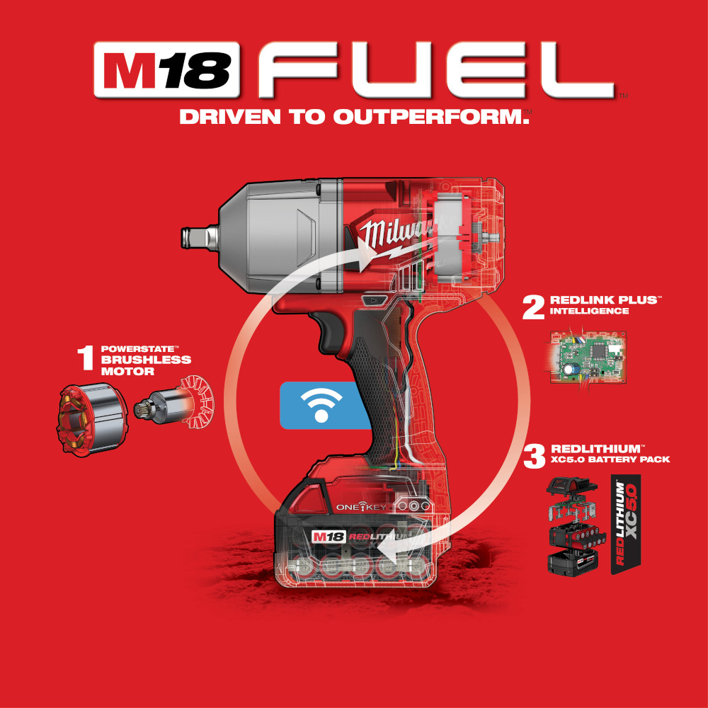 Milwaukee 2863-22 M18 FUEL™ w/ONE-KEY™ High Torque Impact Wrench 1