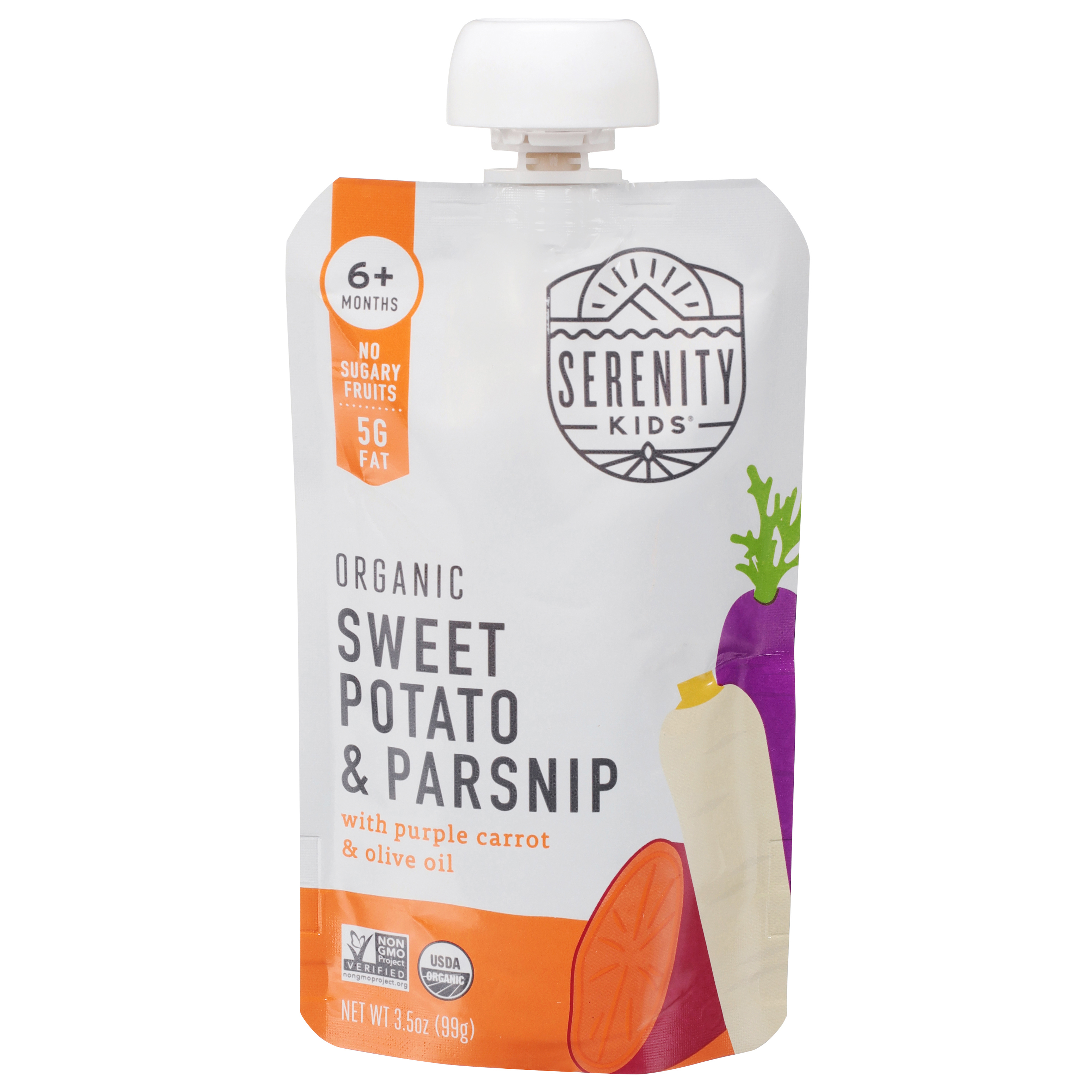 Serenity Kids 6+ Months Organic Sweet Potato & Parsnip with Purple Carrot & Olive Oil