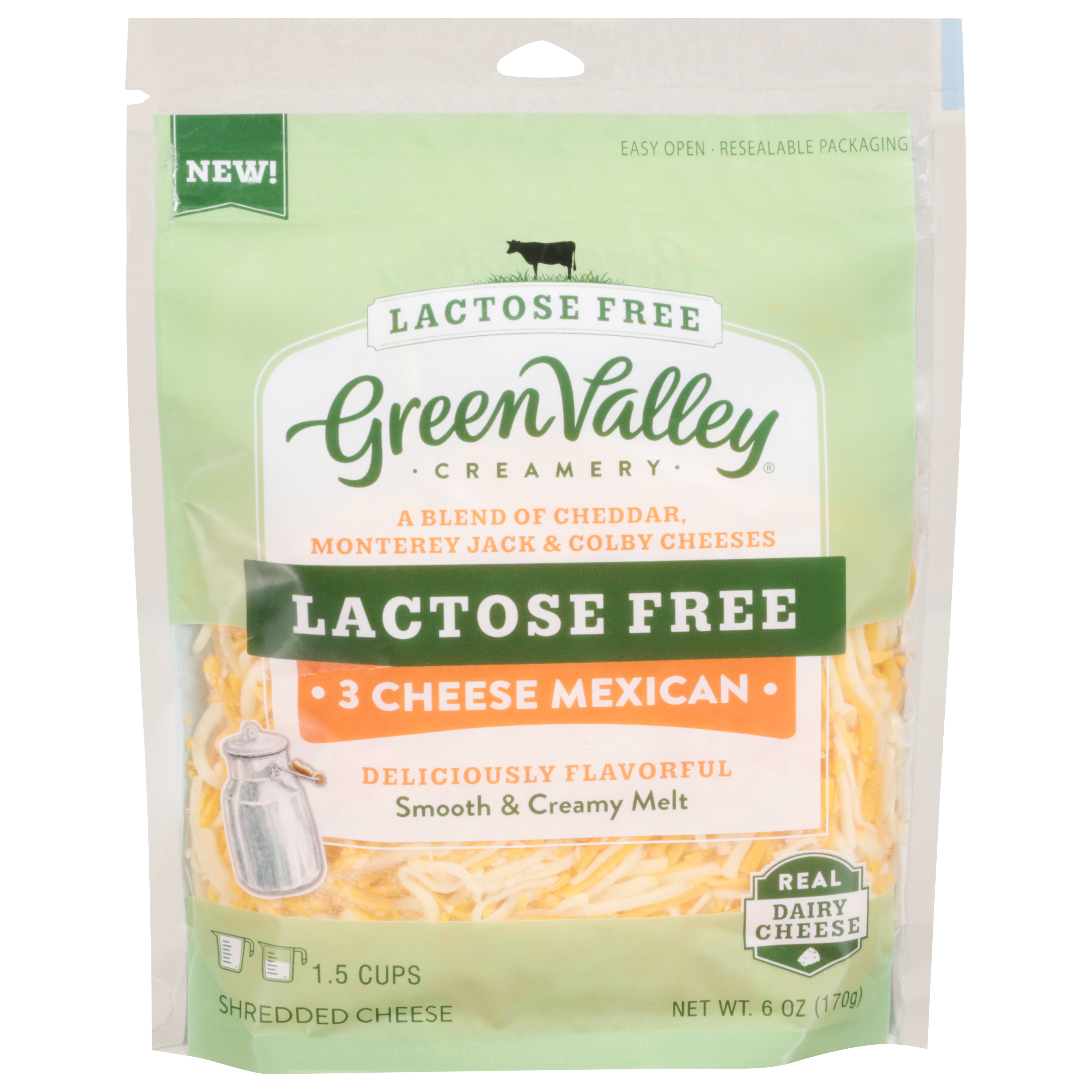 Green Valley Creamery Lactose Free 3 Cheese Mexican Shredded Cheese