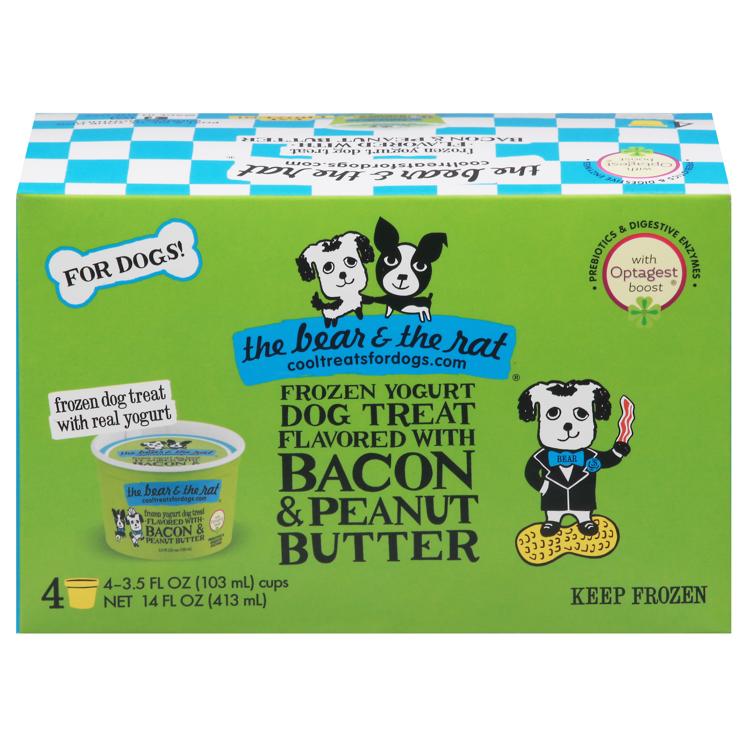 The Bear & the Rat Frozen Yogurt Bacon & Peanut Butter Dog Treats 4 - 3.5 fl oz Cups