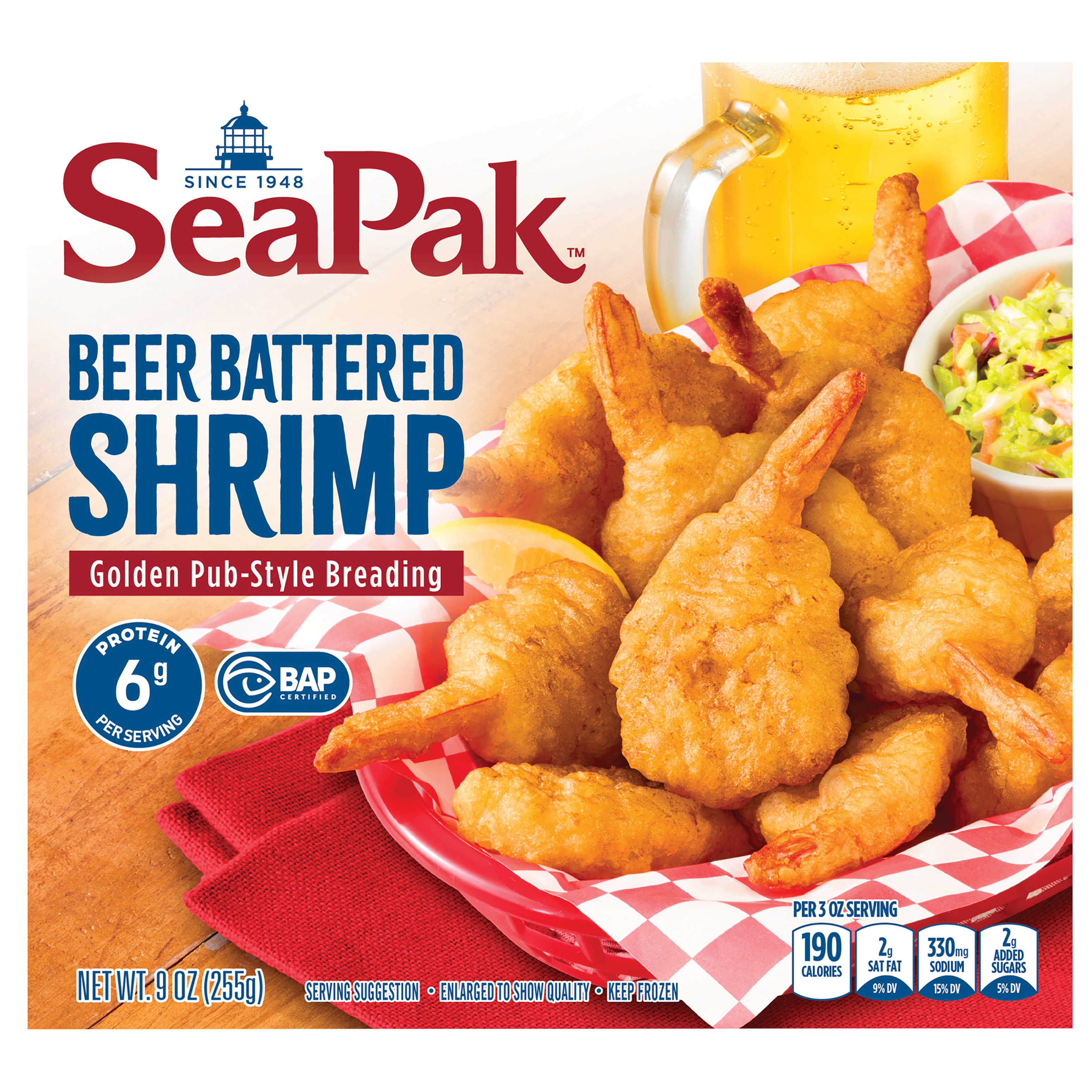 SeaPak Shrimp, Beer Battered, 9 Ounce