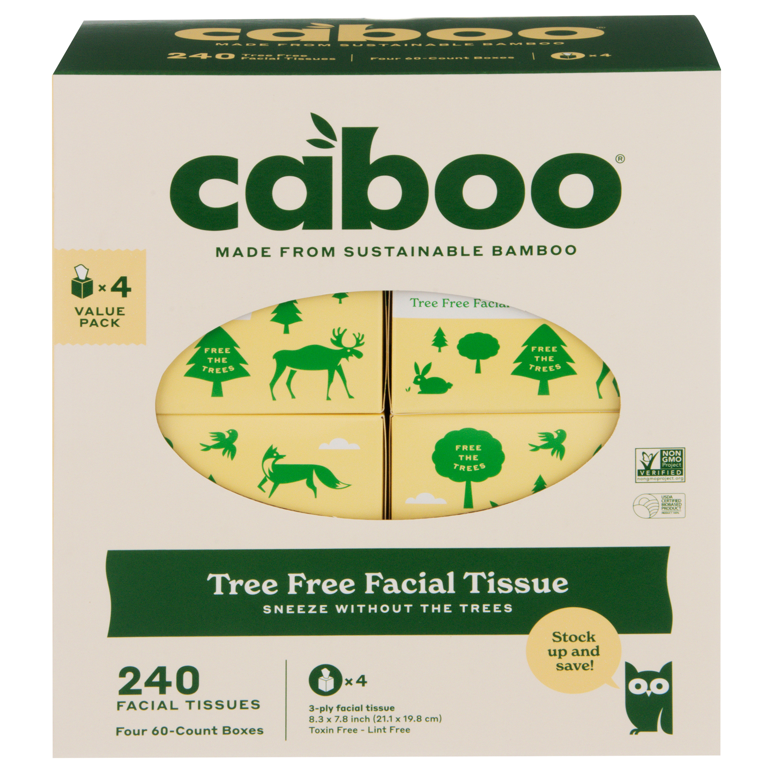 Caboo Tree Free Facial Tissue Value Pack