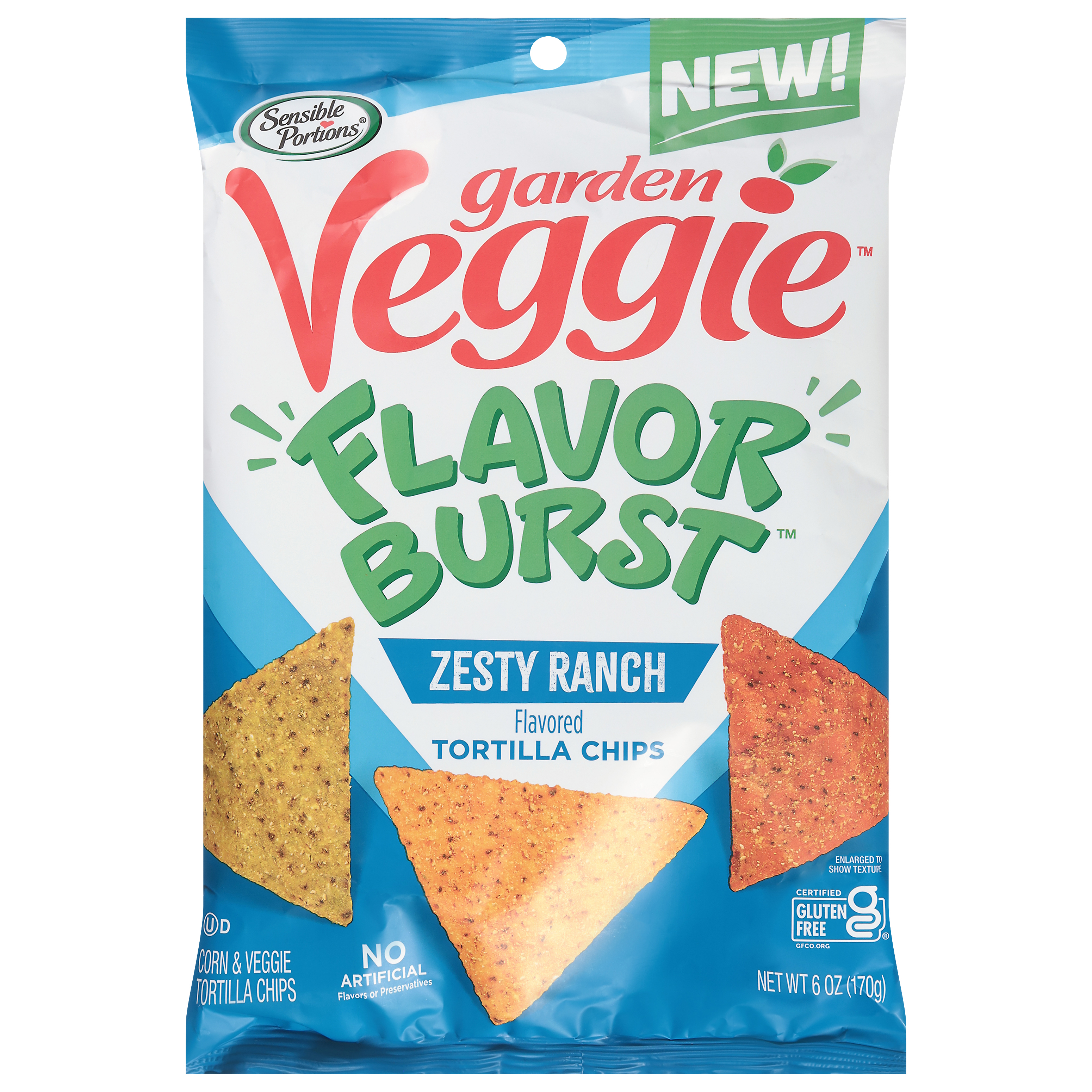 Sensible Portions Garden Veggie Zesty Ranch Tortilla Chips