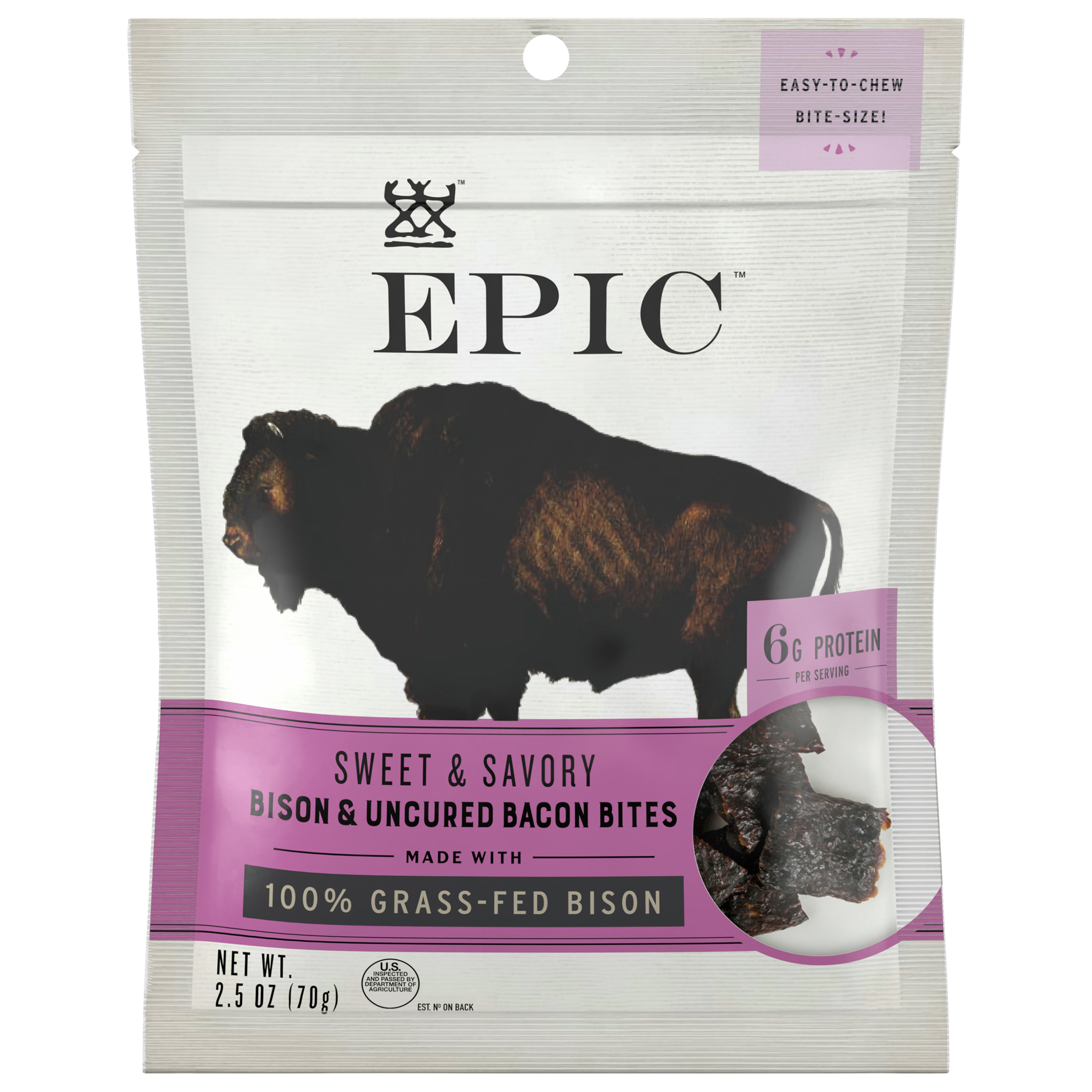 EPIC Bison Bacon Protein Bites, Whole30,